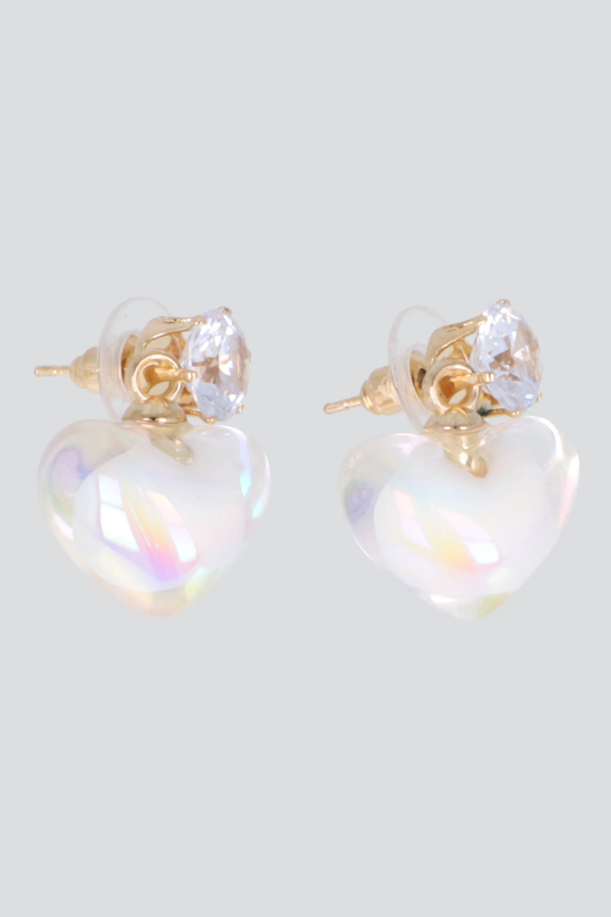 Aretes corazon brillo