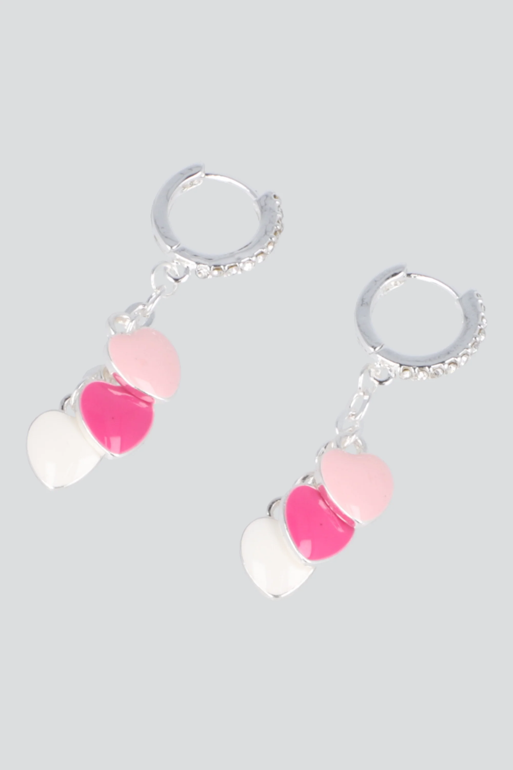 ARRACADAS TRIPLE CORAZON BRILLOS PQ