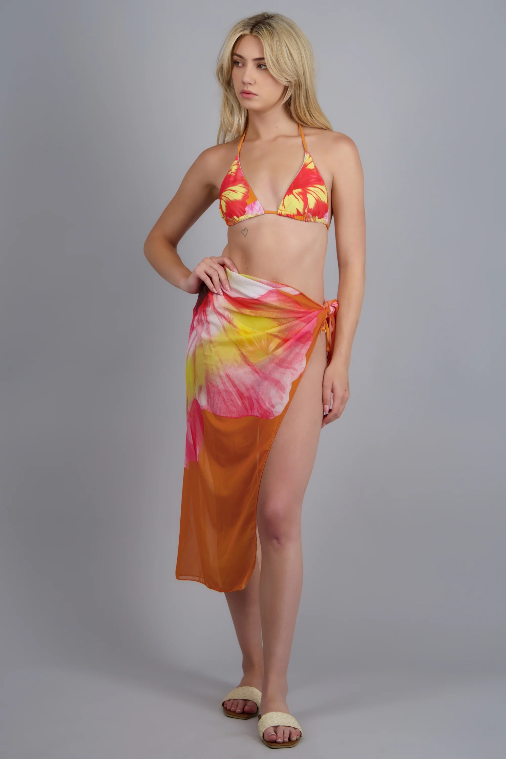 Bikini 3pz estampado floral pareo maxi - Image 4