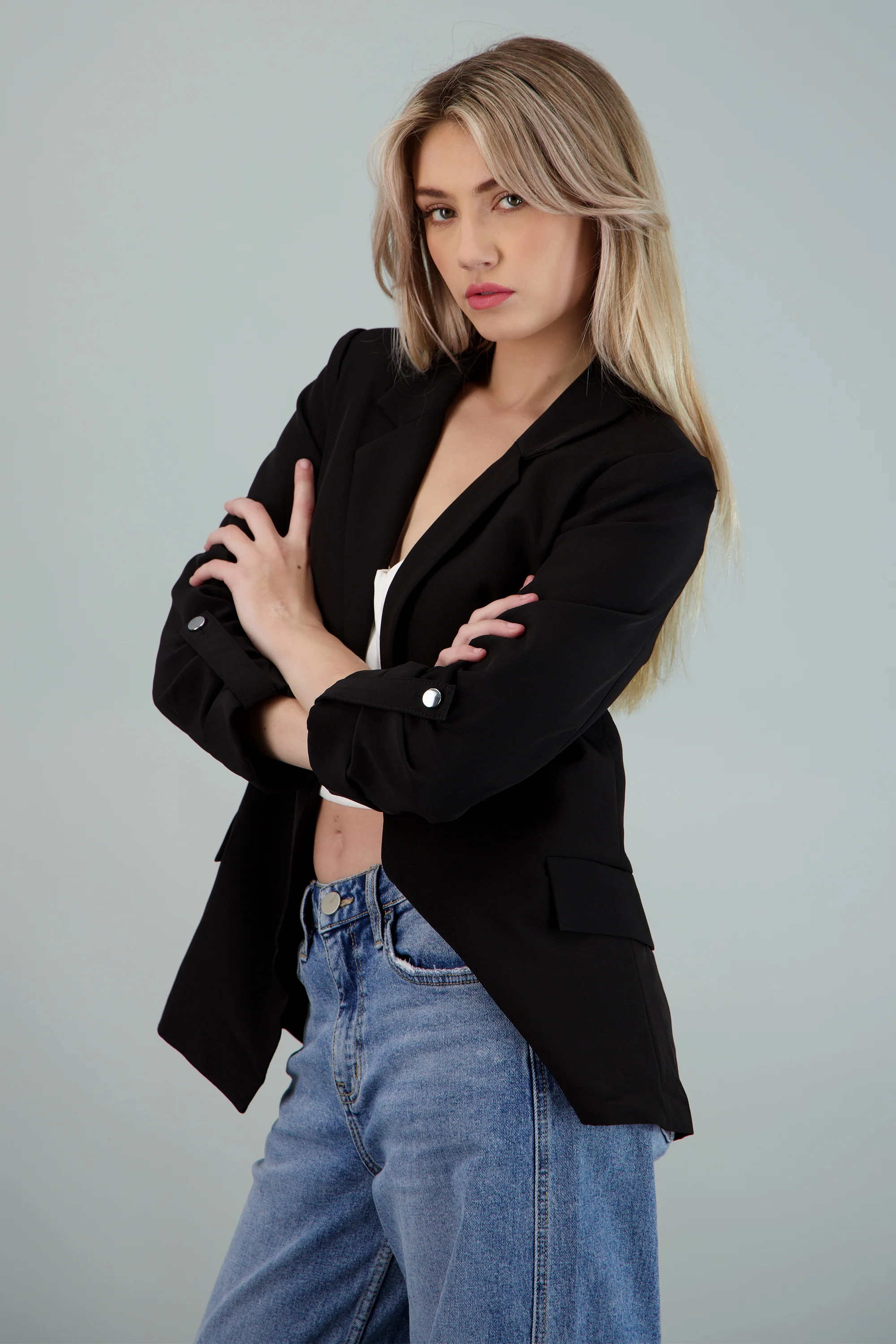 Blazer con elevador liso