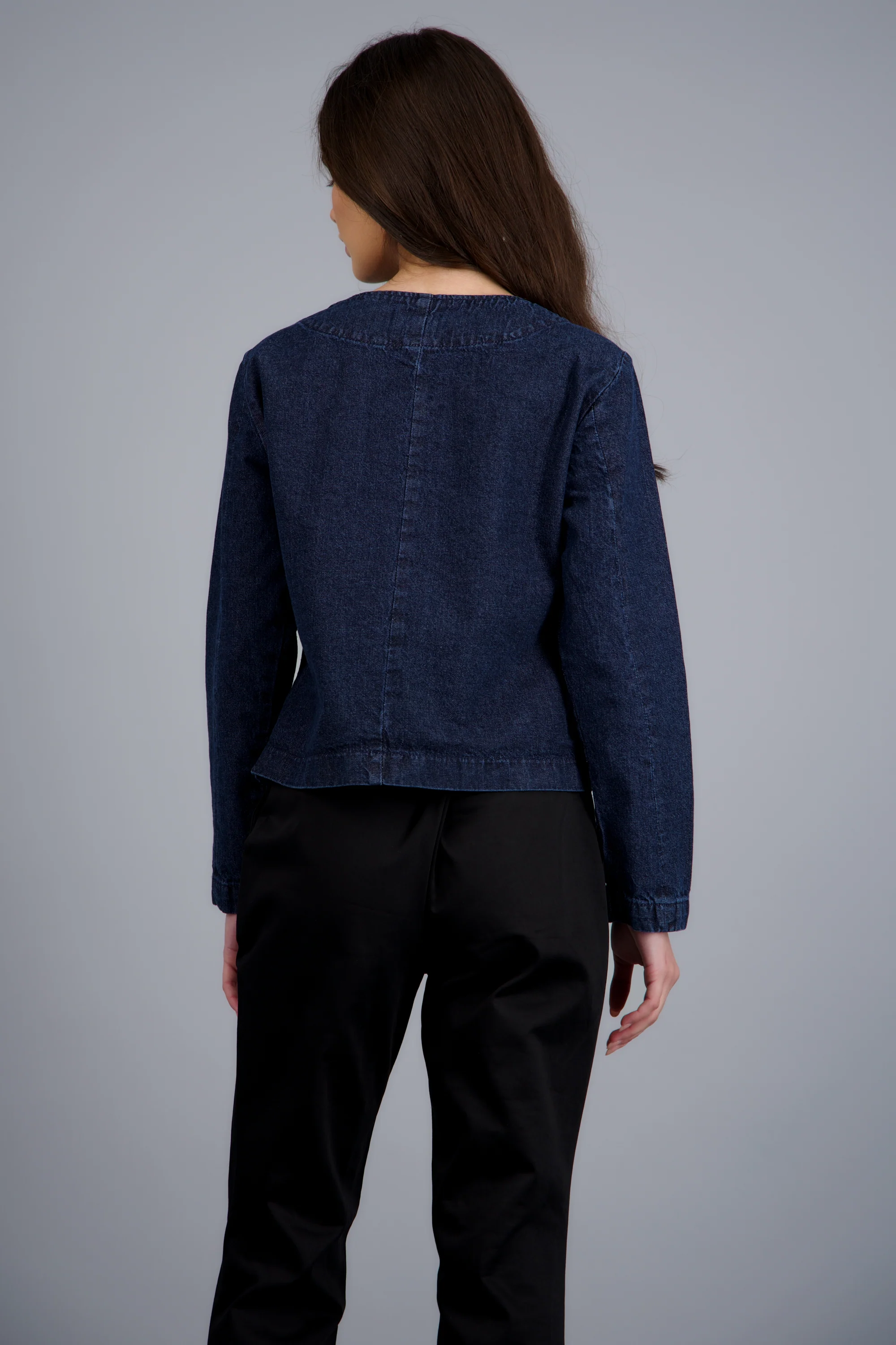 blazer denim cuello redondo - Image 4