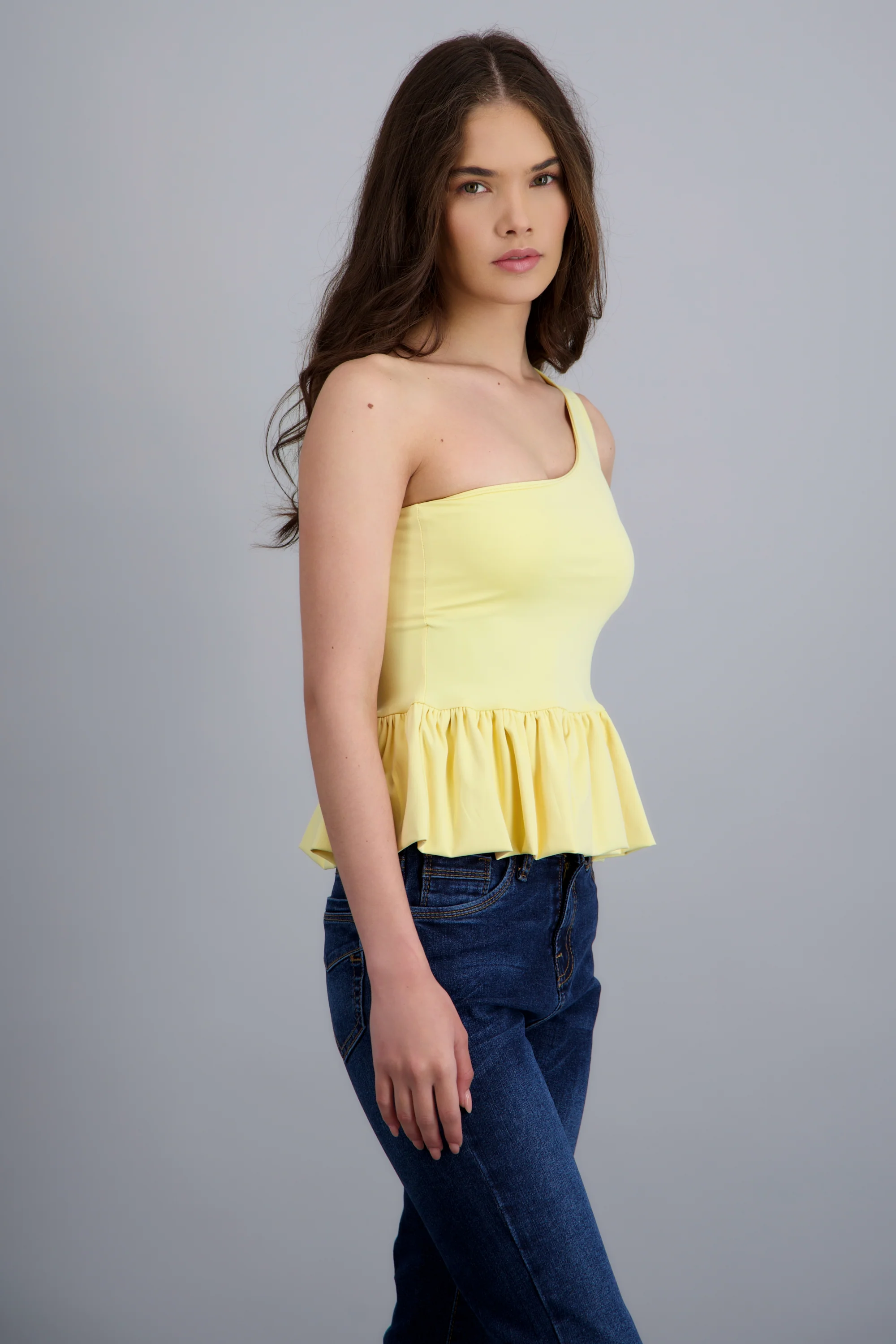 Blusa asimetrica con peplum - Image 3