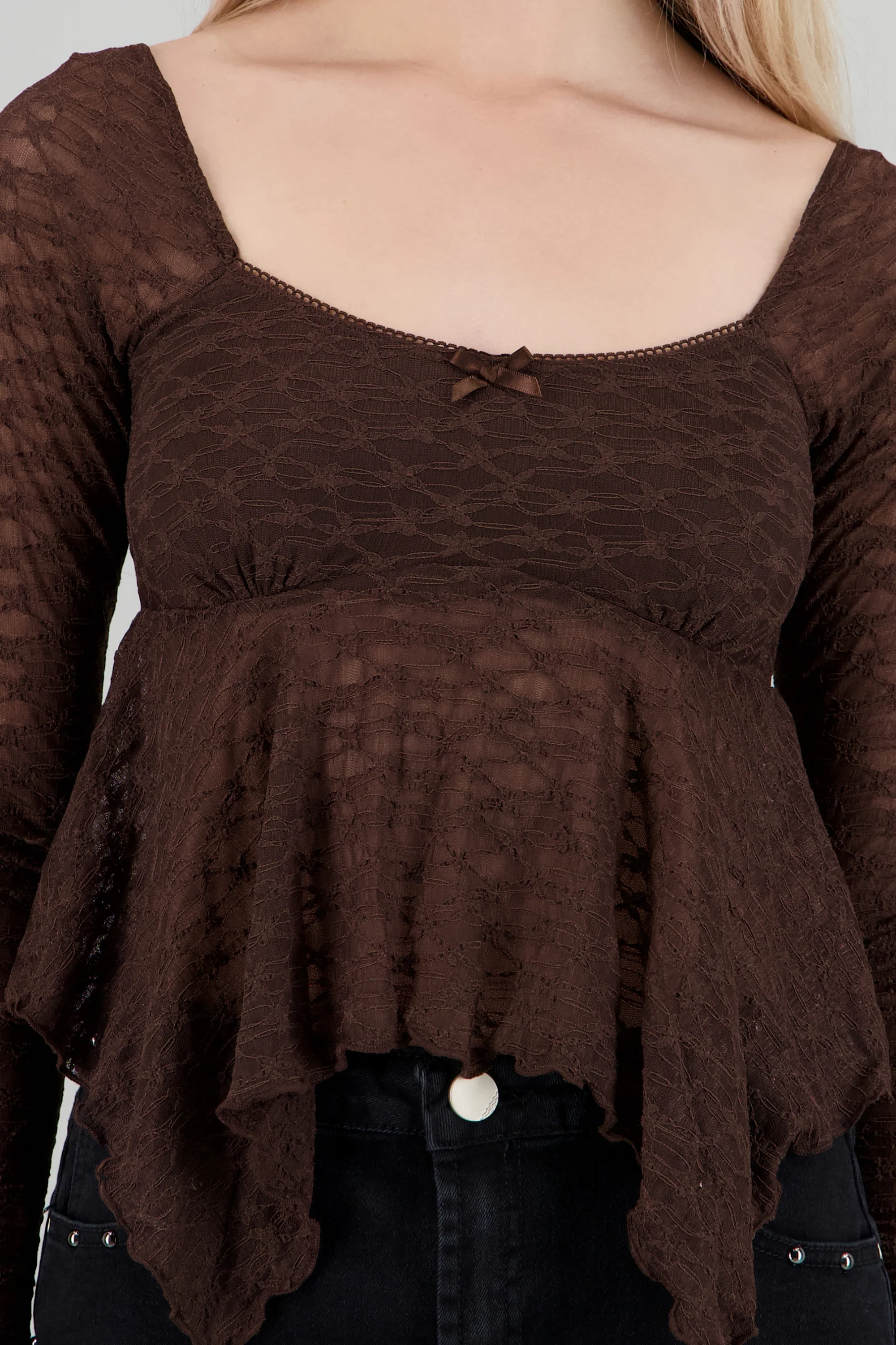 Blusa encaje manga larga - Image 5