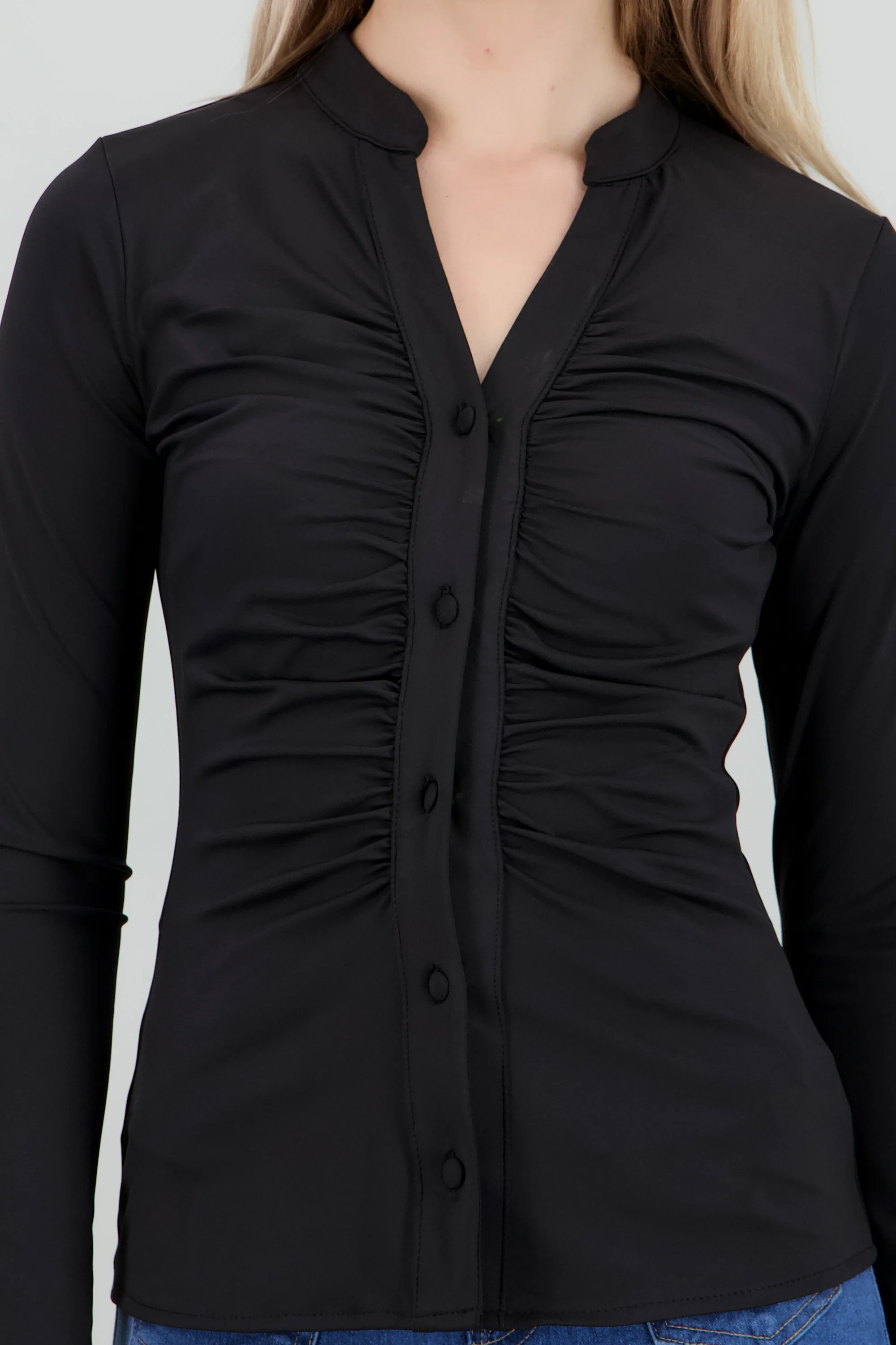 Blusa manga larga frunce botonadura - Image 5