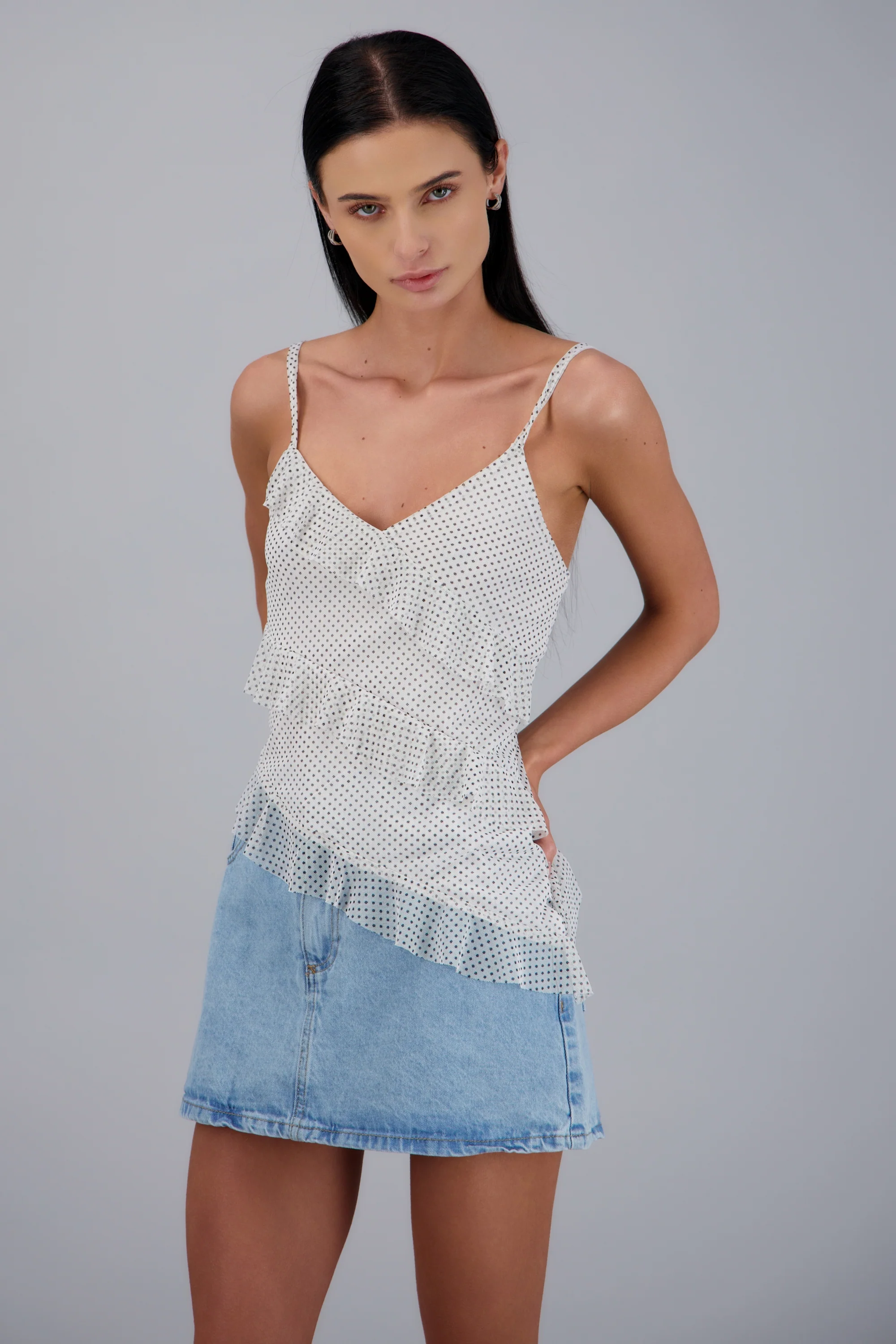 Blusa olanes mesh polka dots - Image 2