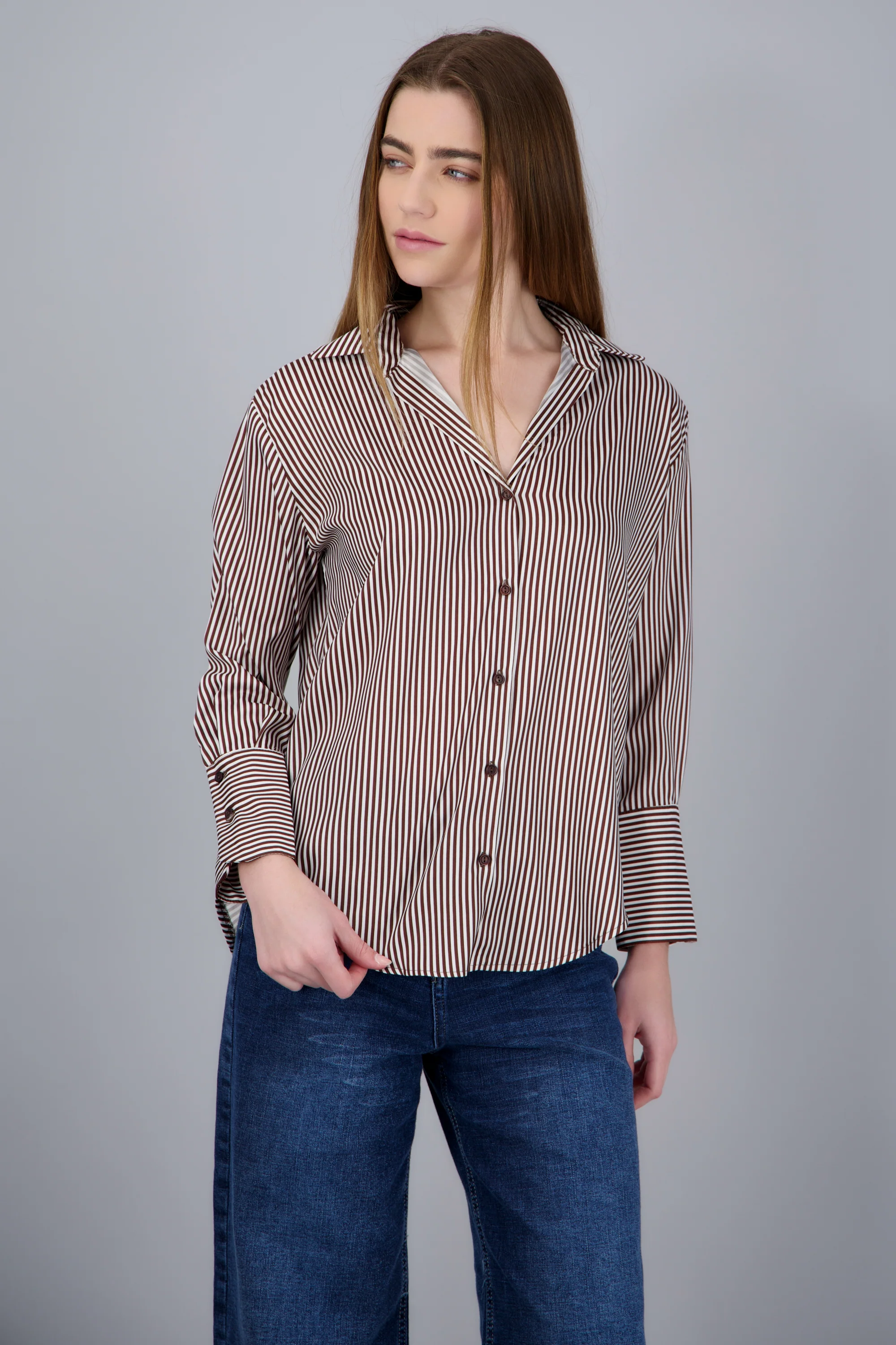 Blusa satin rayas manga larga Hypsters - Image 7
