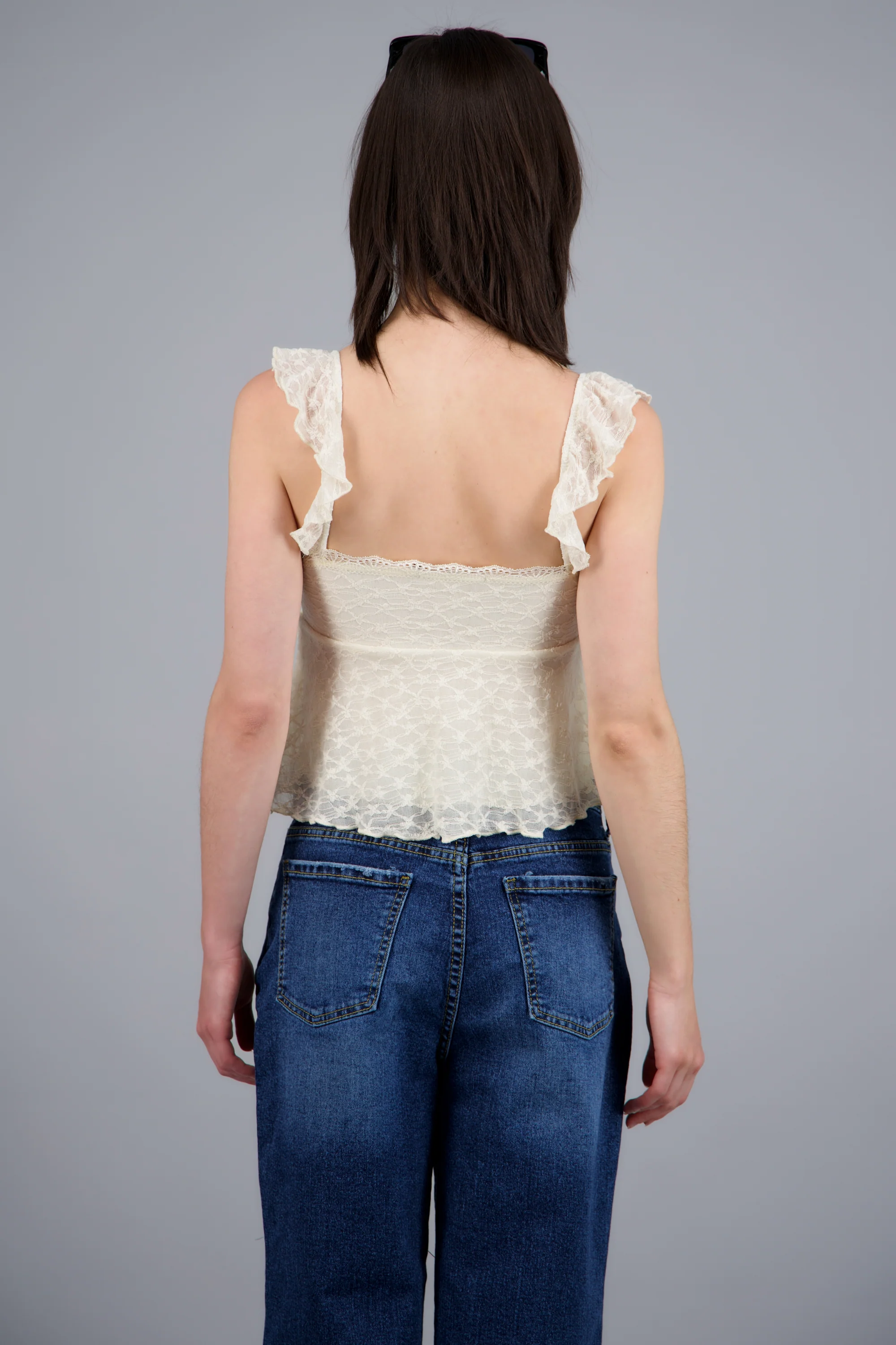 Blusa sin mangas detalle moño con copas - Image 4