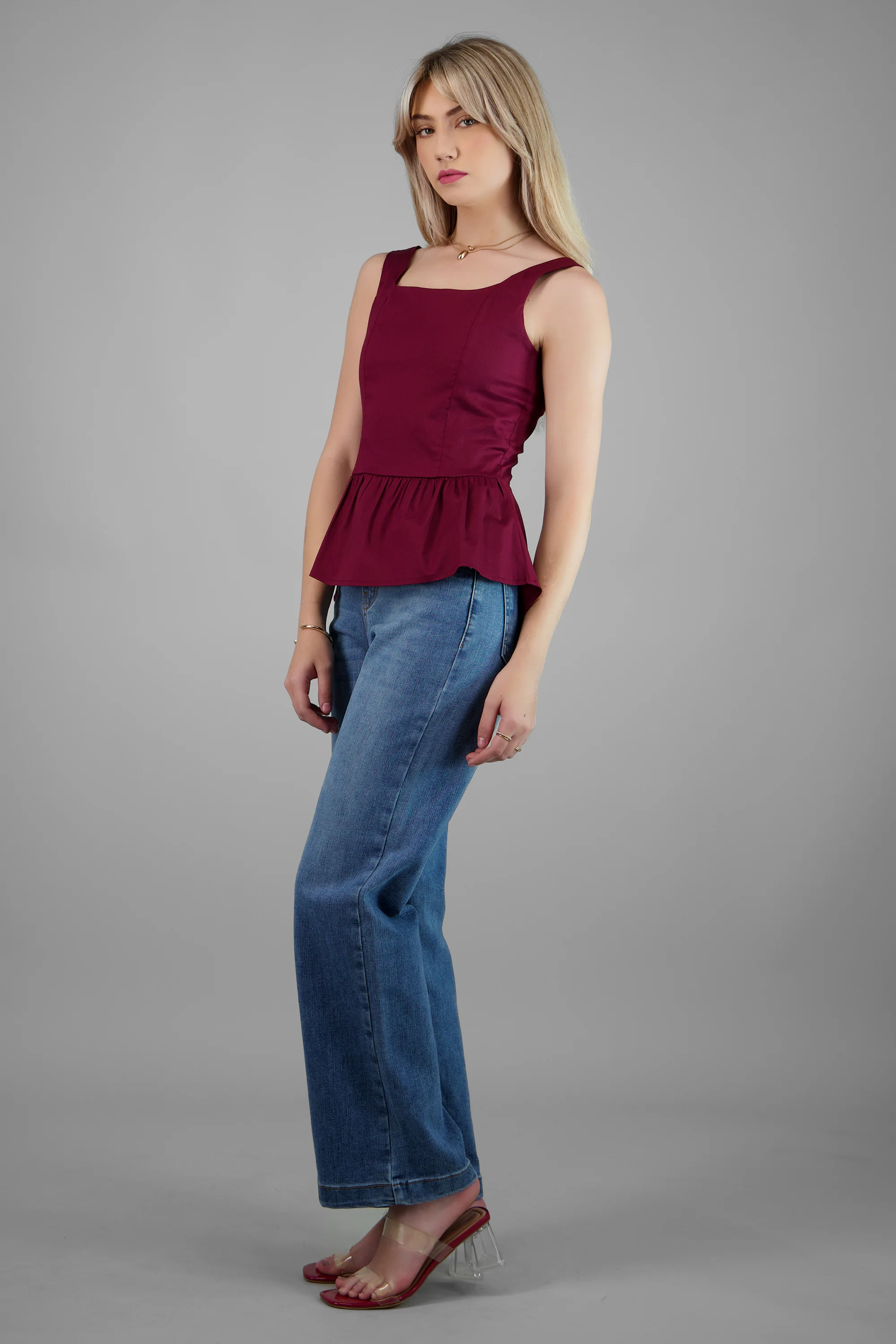 Blusa tirantes detalle peplum - Image 3