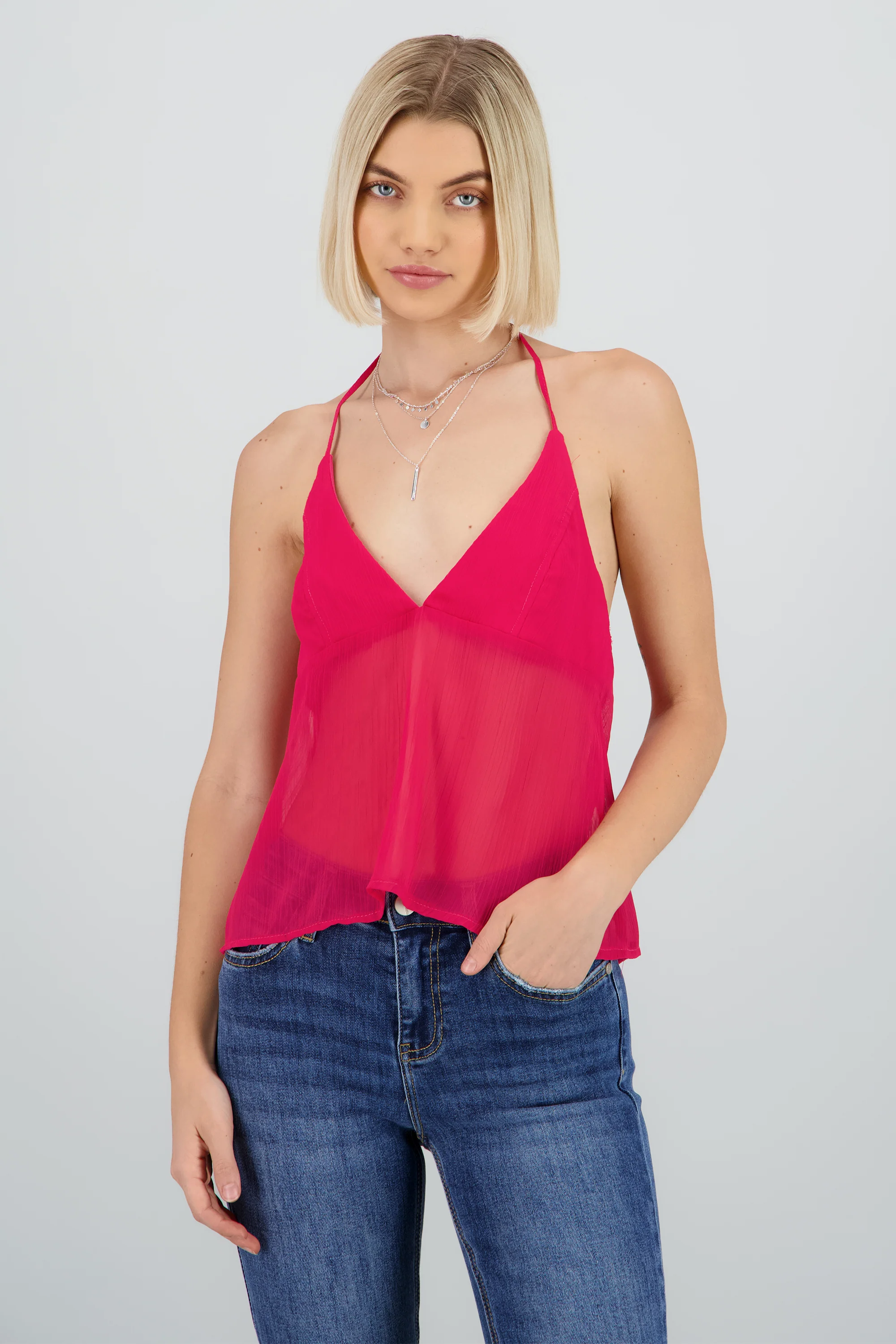Blusa tirantes escote v detalle textura - Image 2