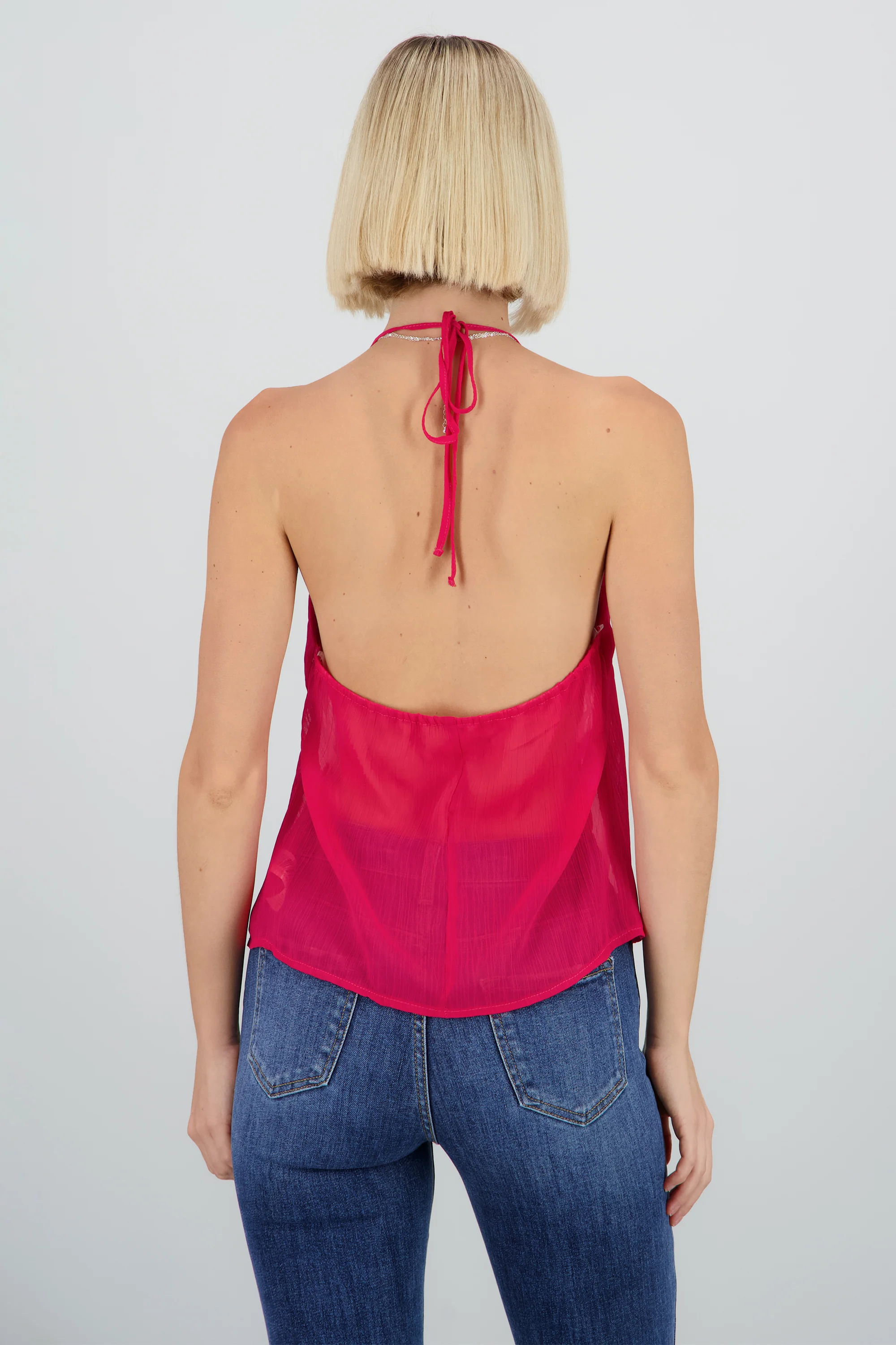 Blusa tirantes escote v detalle textura - Image 4