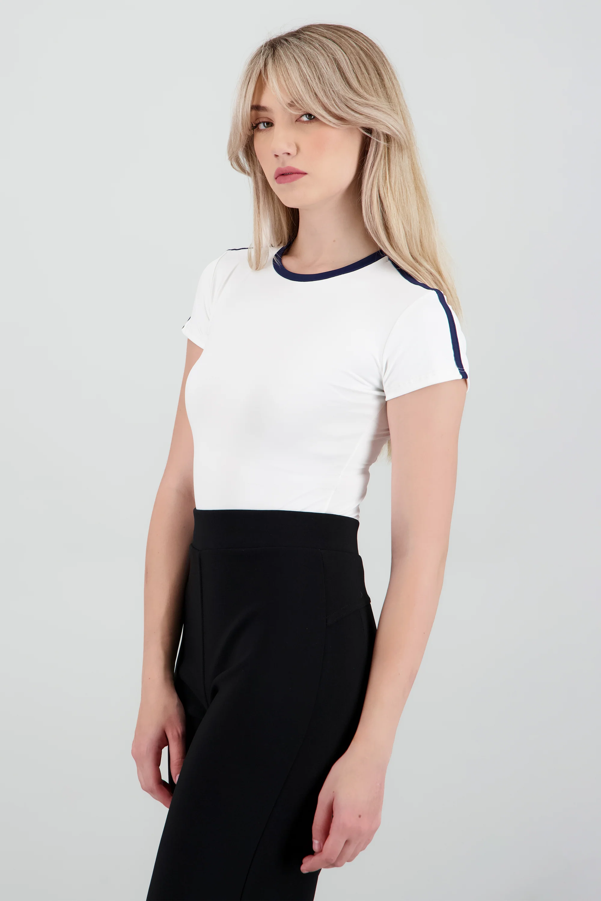 Bodysuit escote redondo con contraste - Image 2