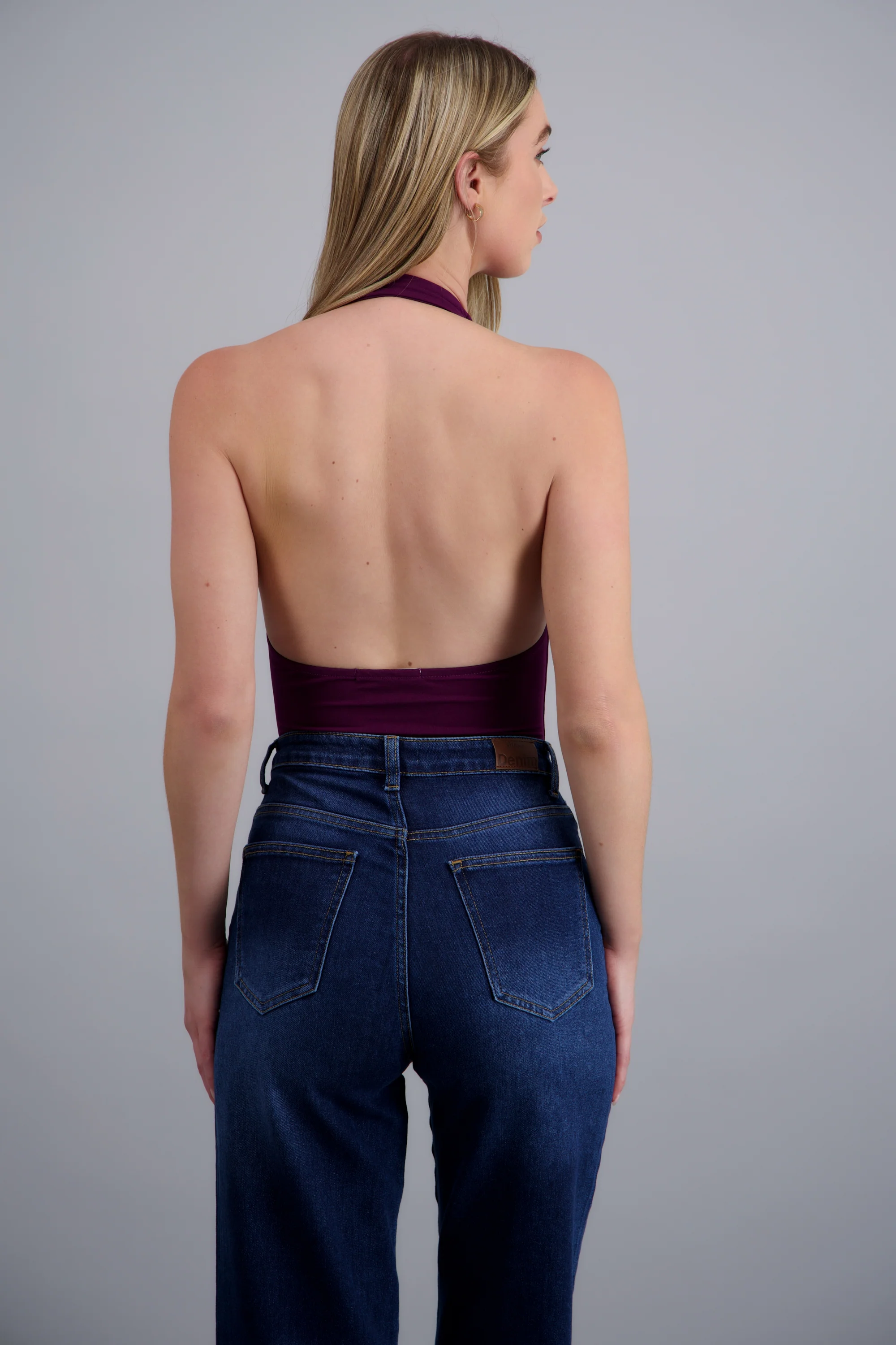 BODYSUIT HALTER ESCOTE CASCADA DRAPEADO - Image 3