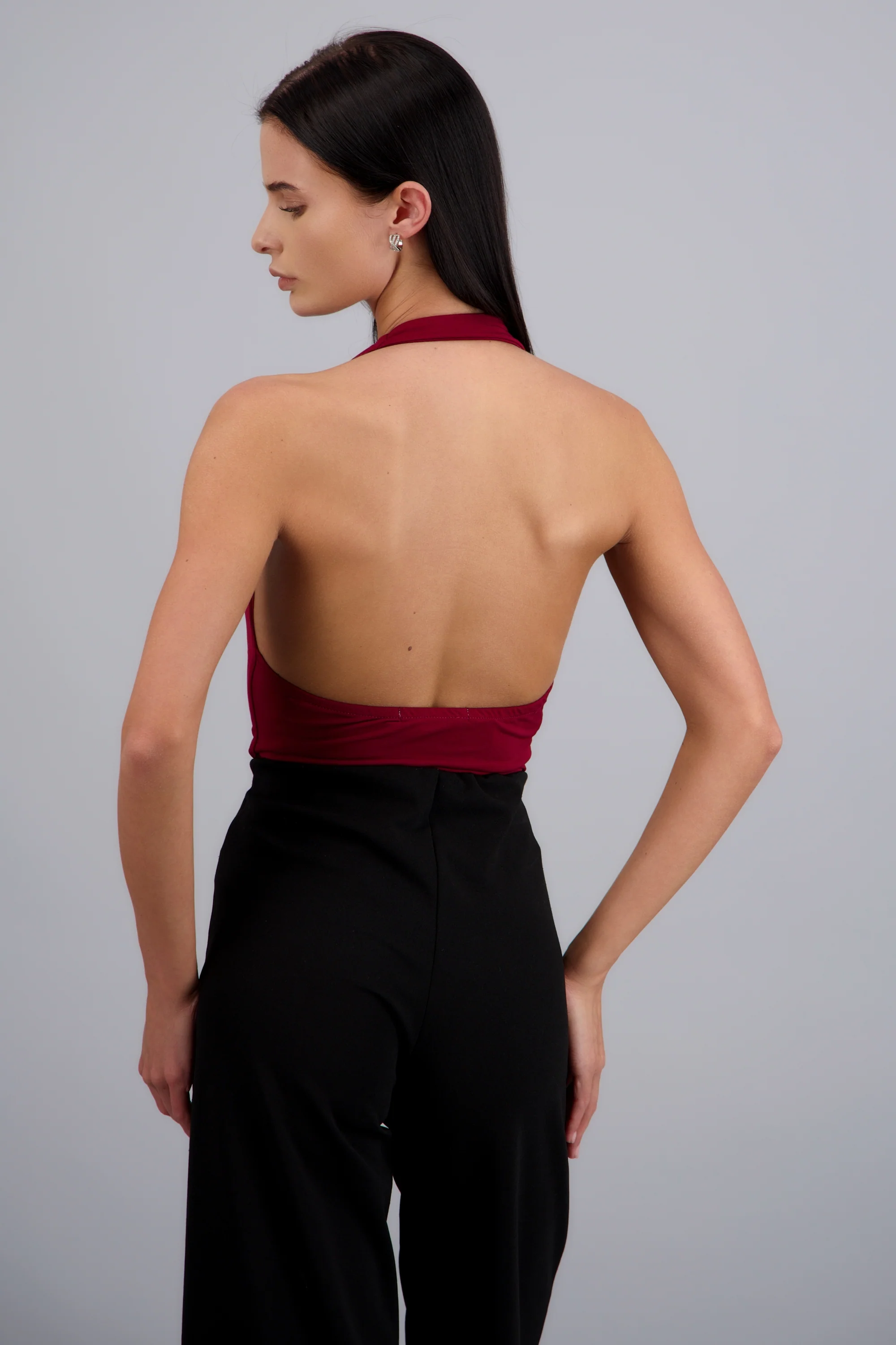 BODYSUIT HALTER ESCOTE CASCADA DRAPEADO - Image 4
