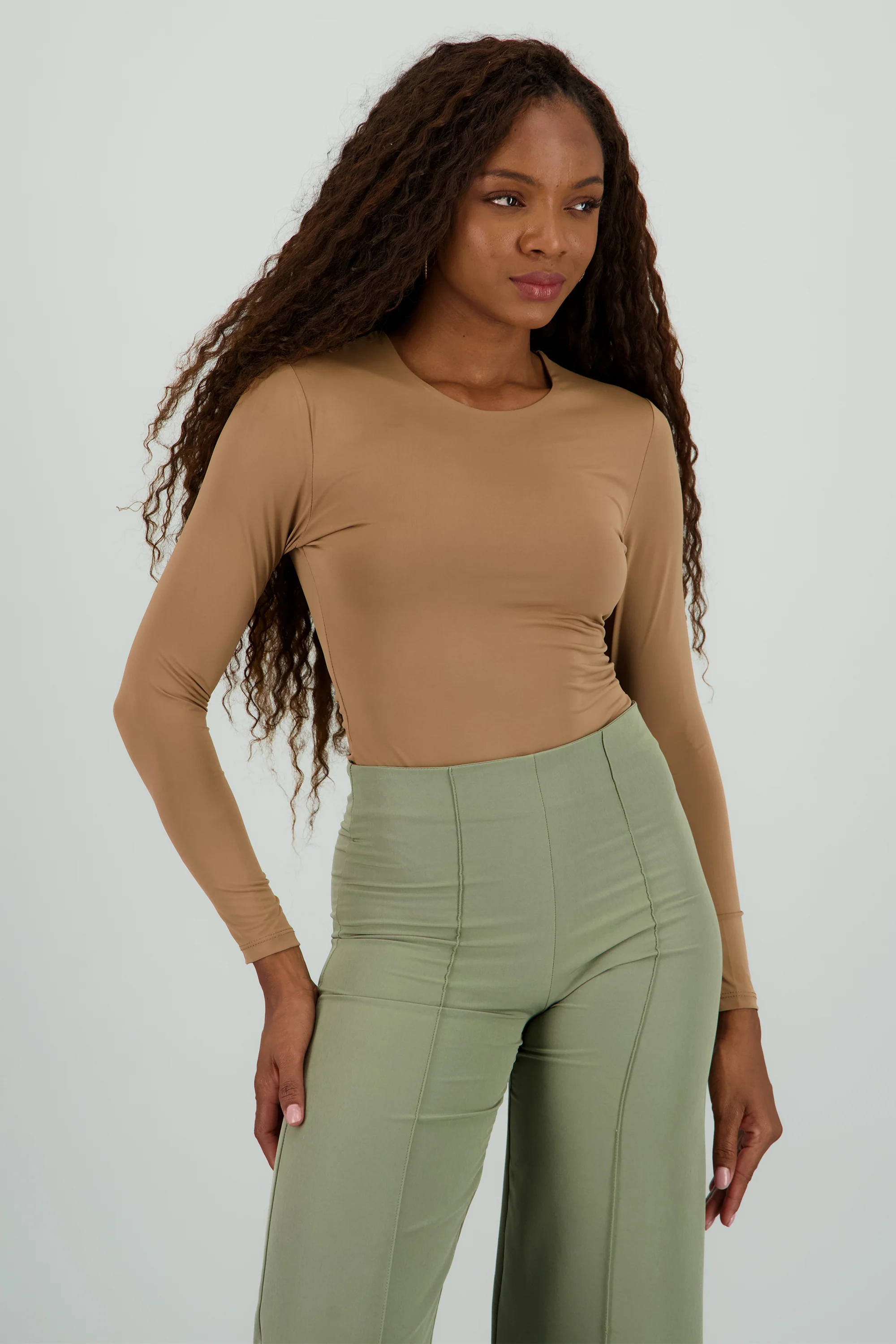 Bodysuit liso manga larga cuello redondo - Image 2