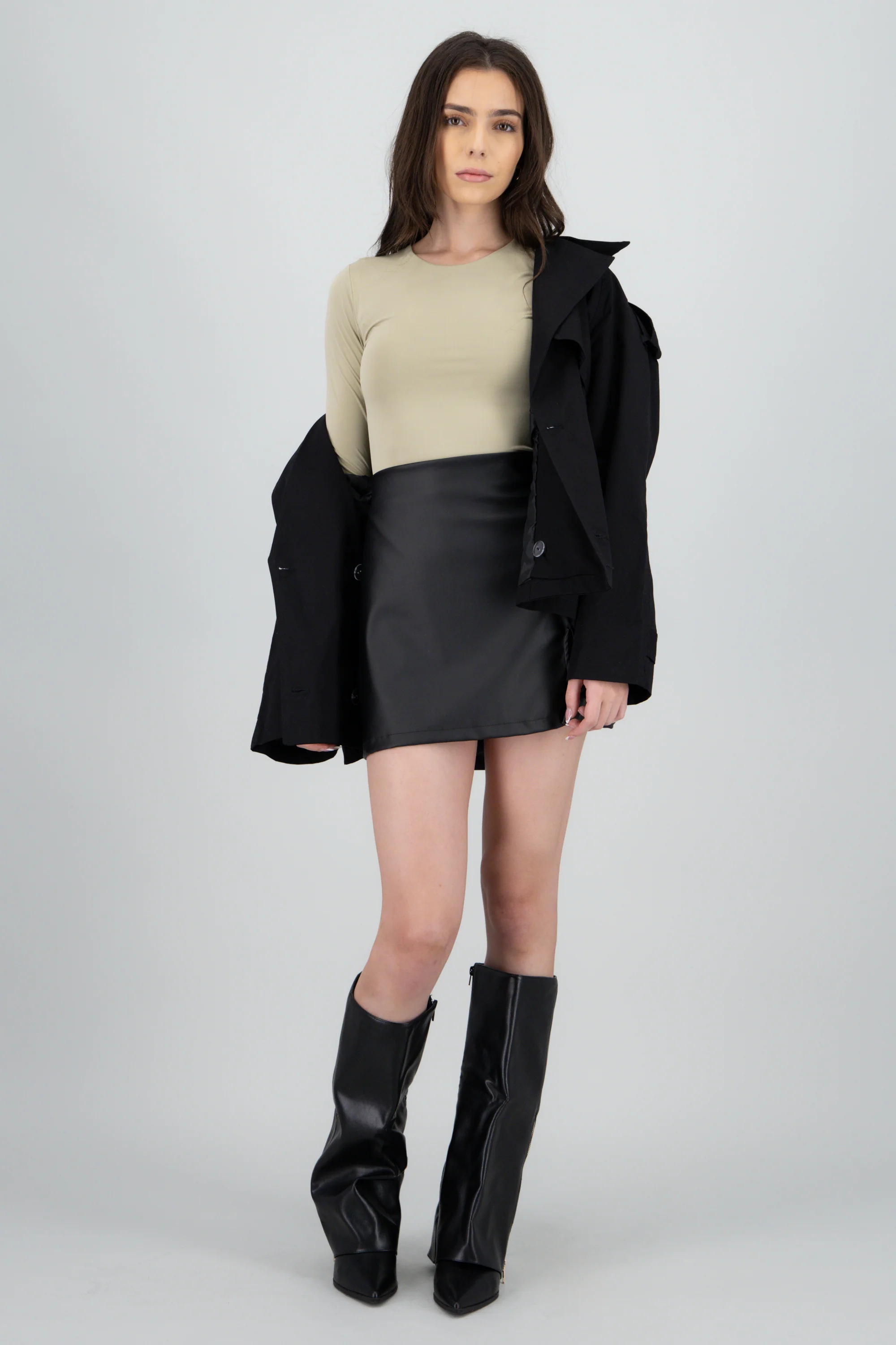 Bodysuit liso manga larga cuello redondo - Image 2