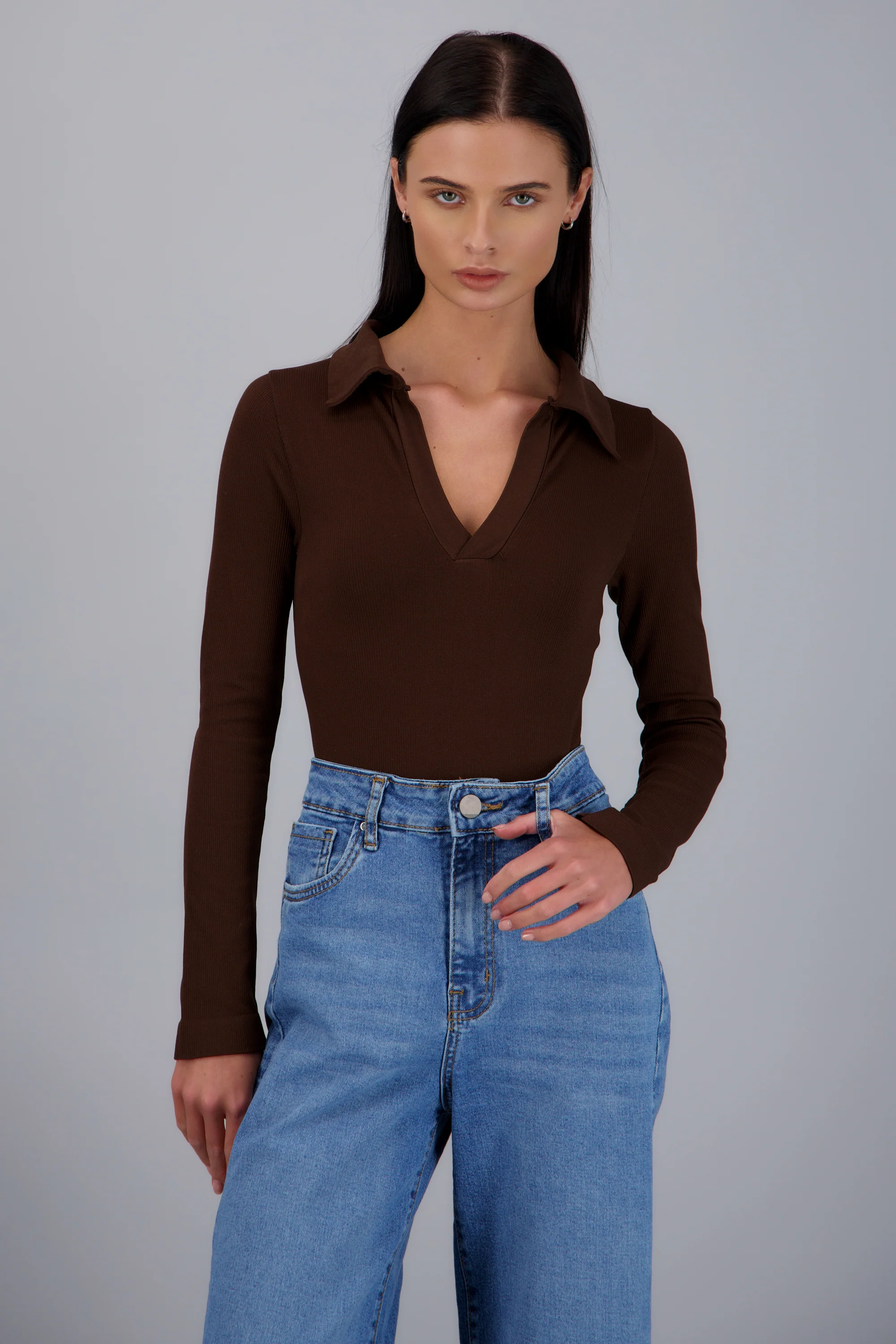 Bodysuit manga larga seamless liso