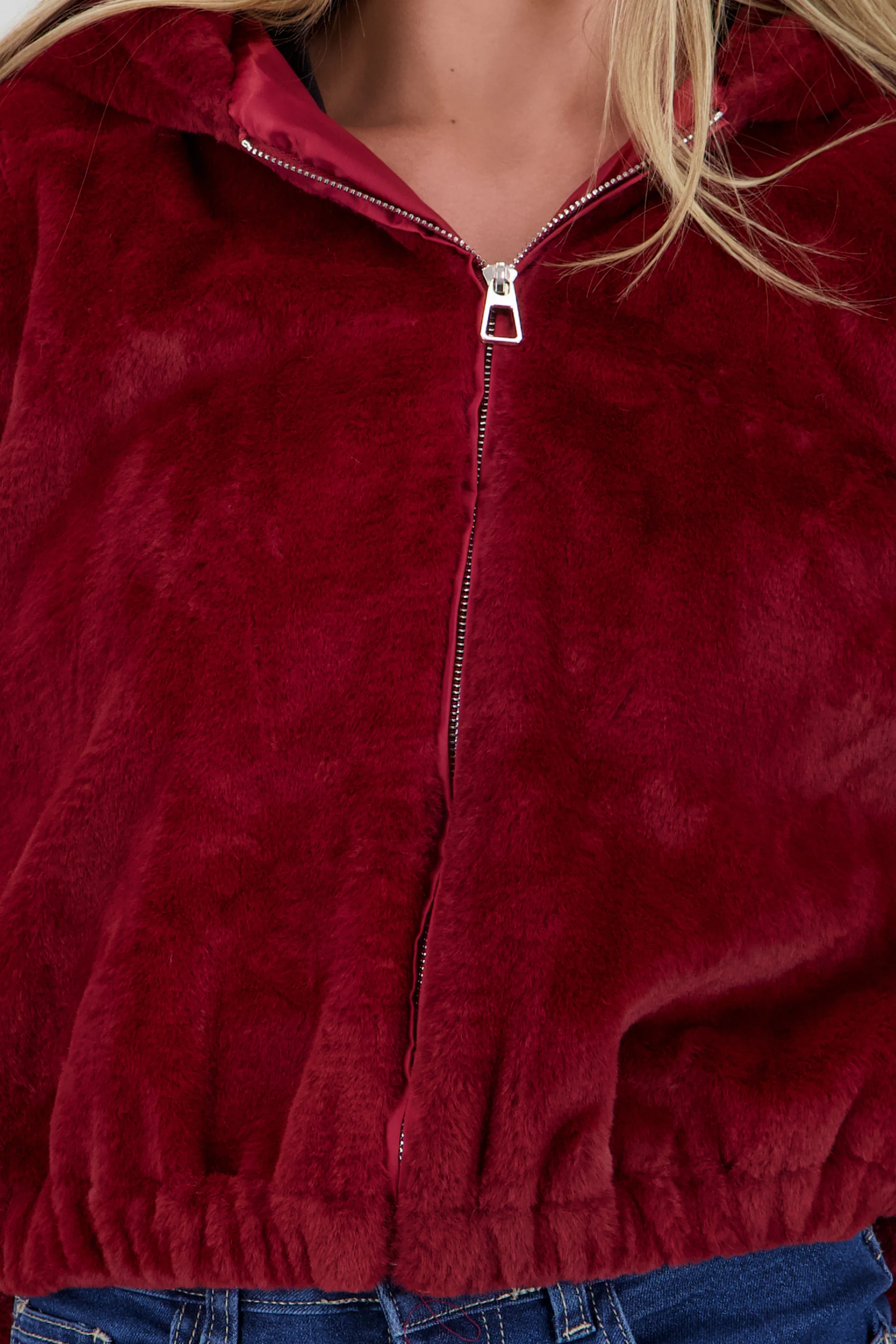 Bomber peluche con gorro - Image 5