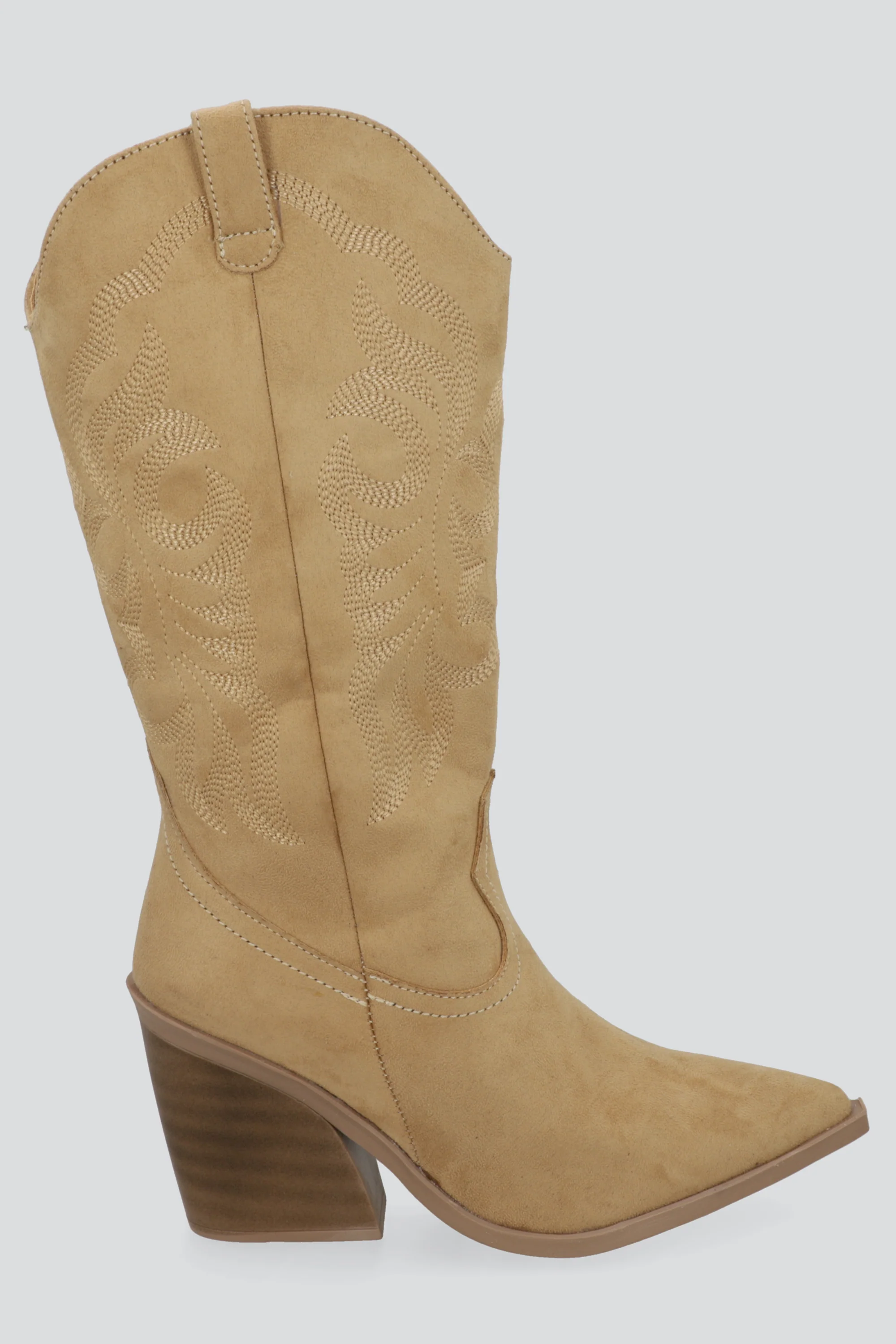Bota vaquera alta suede bordada - Image 2
