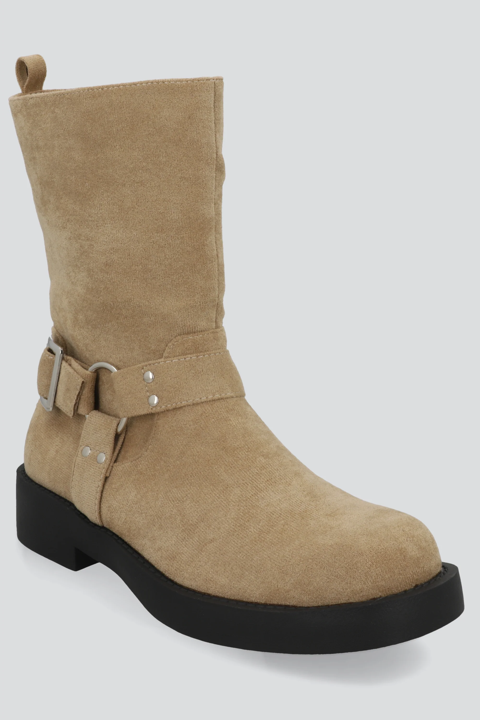 Botin biker hebilla gamucina punta desgastada - Image 5