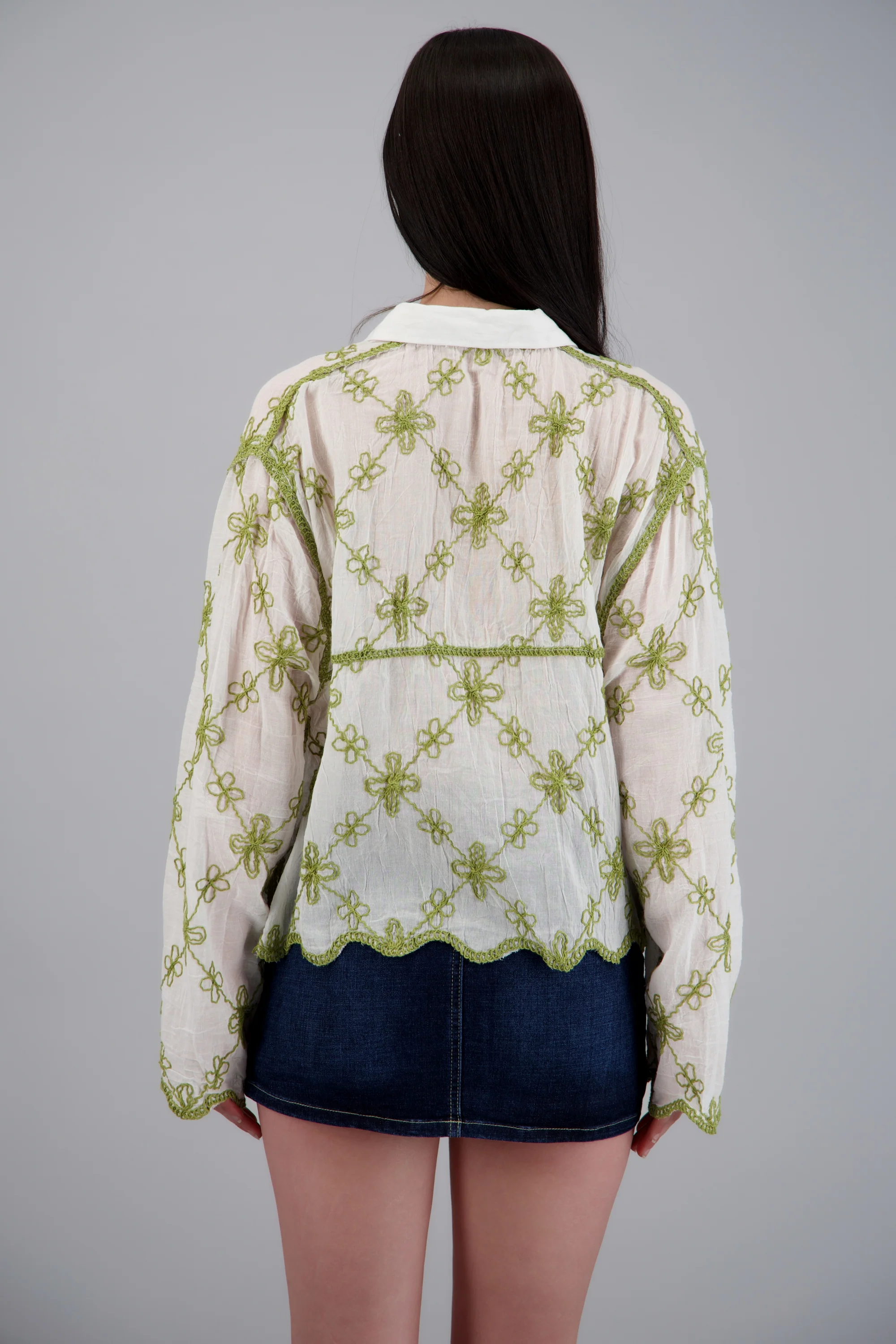 CAMISA M/L DET BORDADO FLORES - Image 4