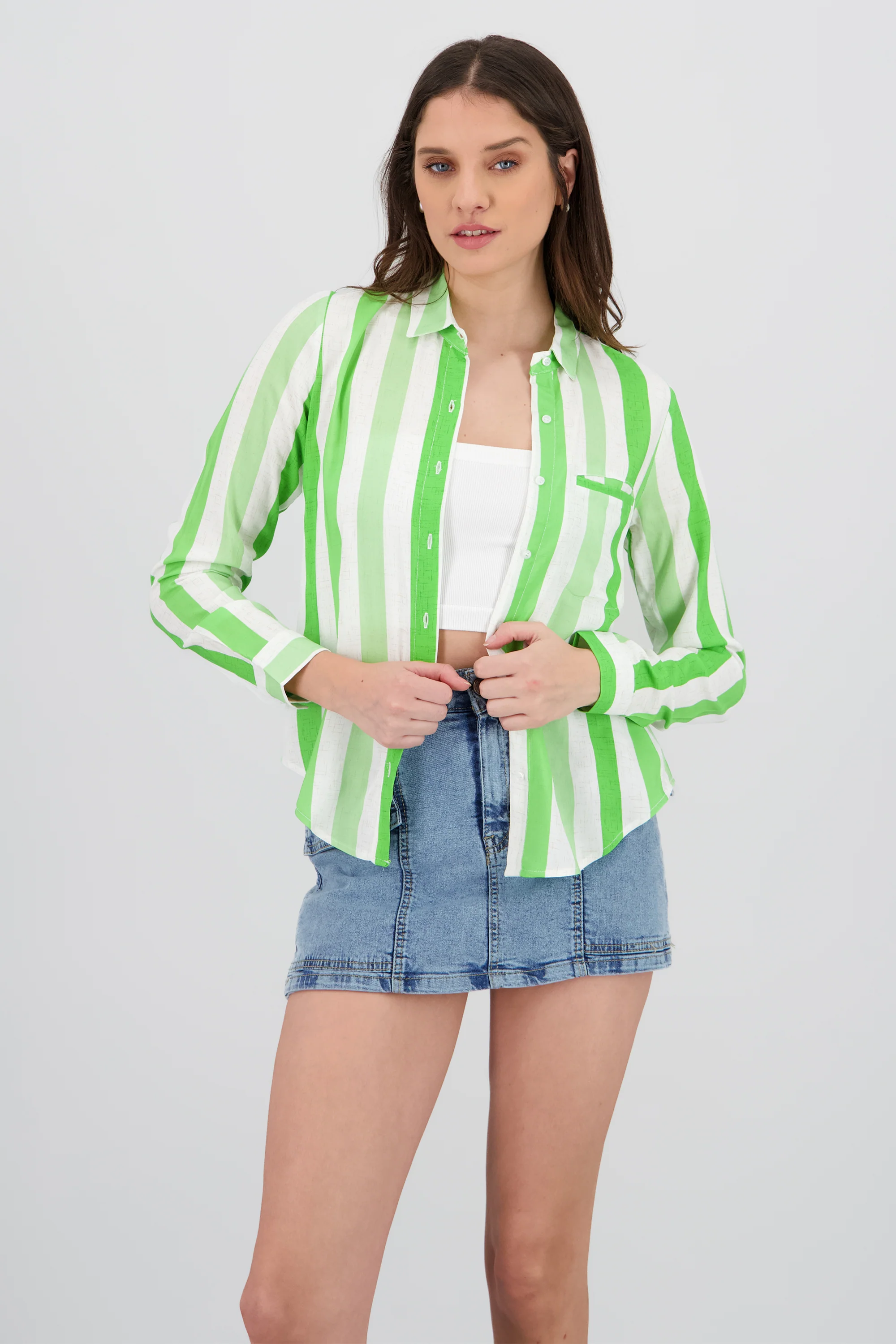 Camisa manga larga estampado rayas