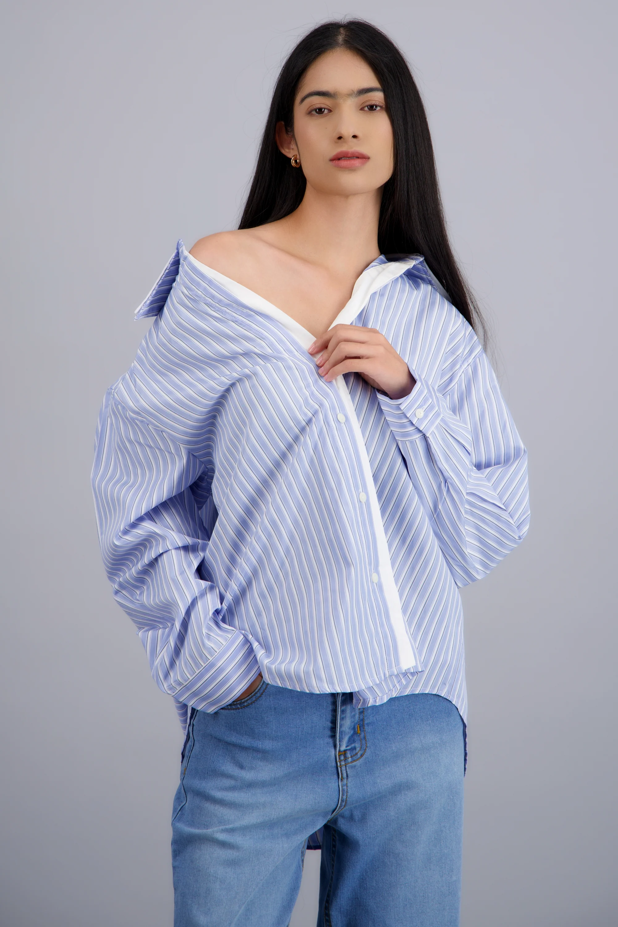Camisa oversize contraste - Image 2