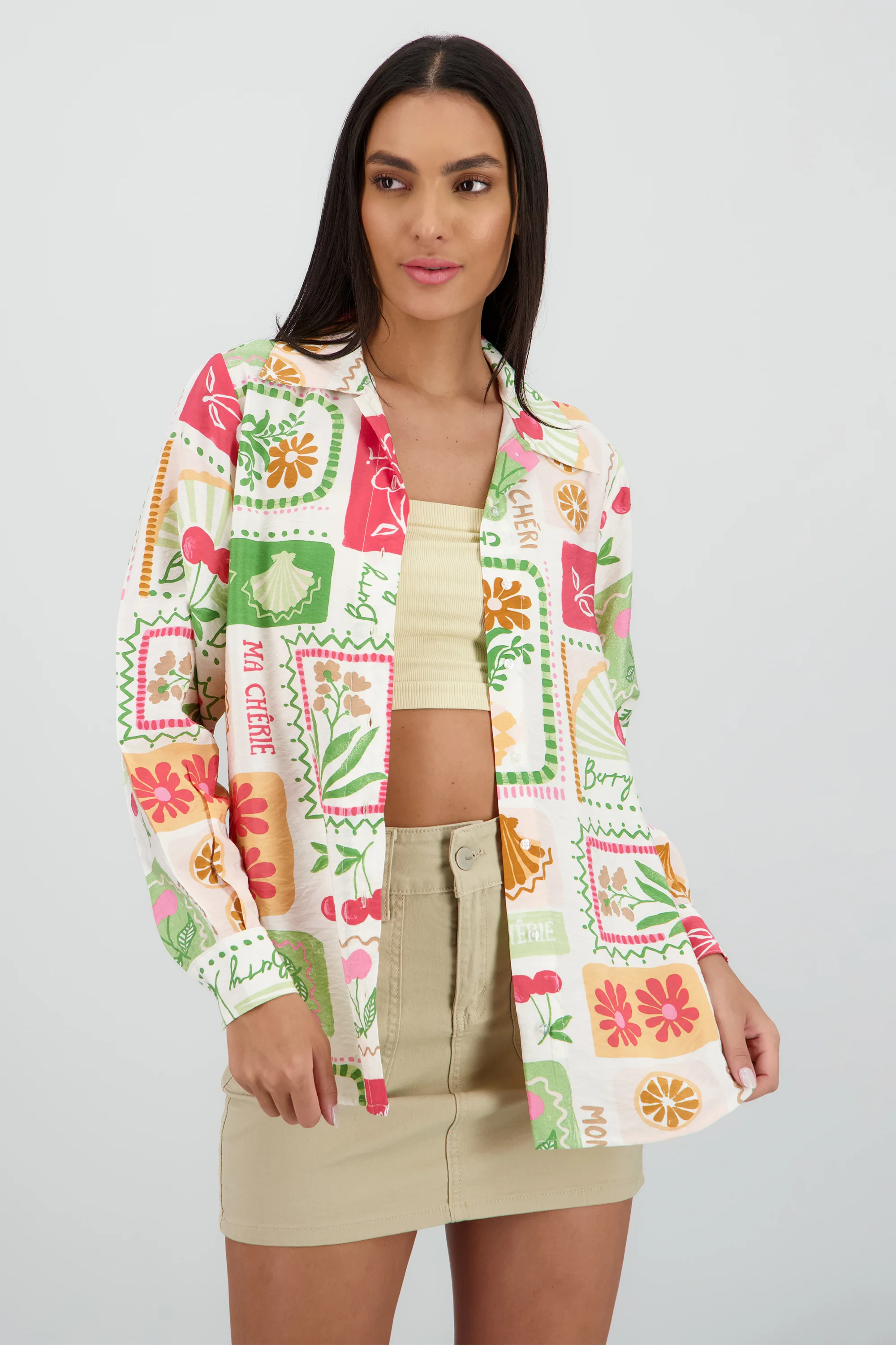 Camisa oversize manga larga detalle botones - Image 2
