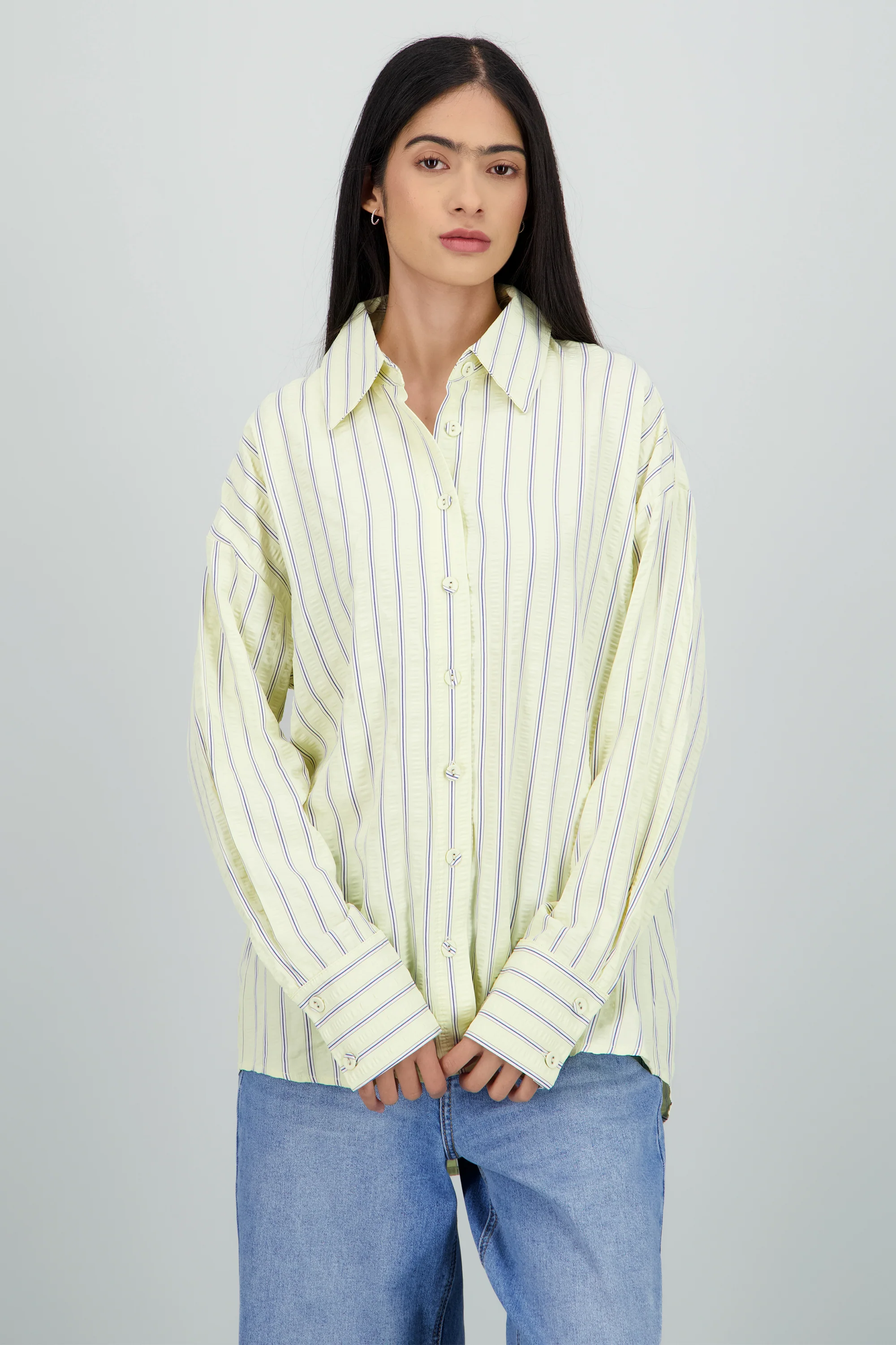Camisa oversized estampado rayas - Image 2