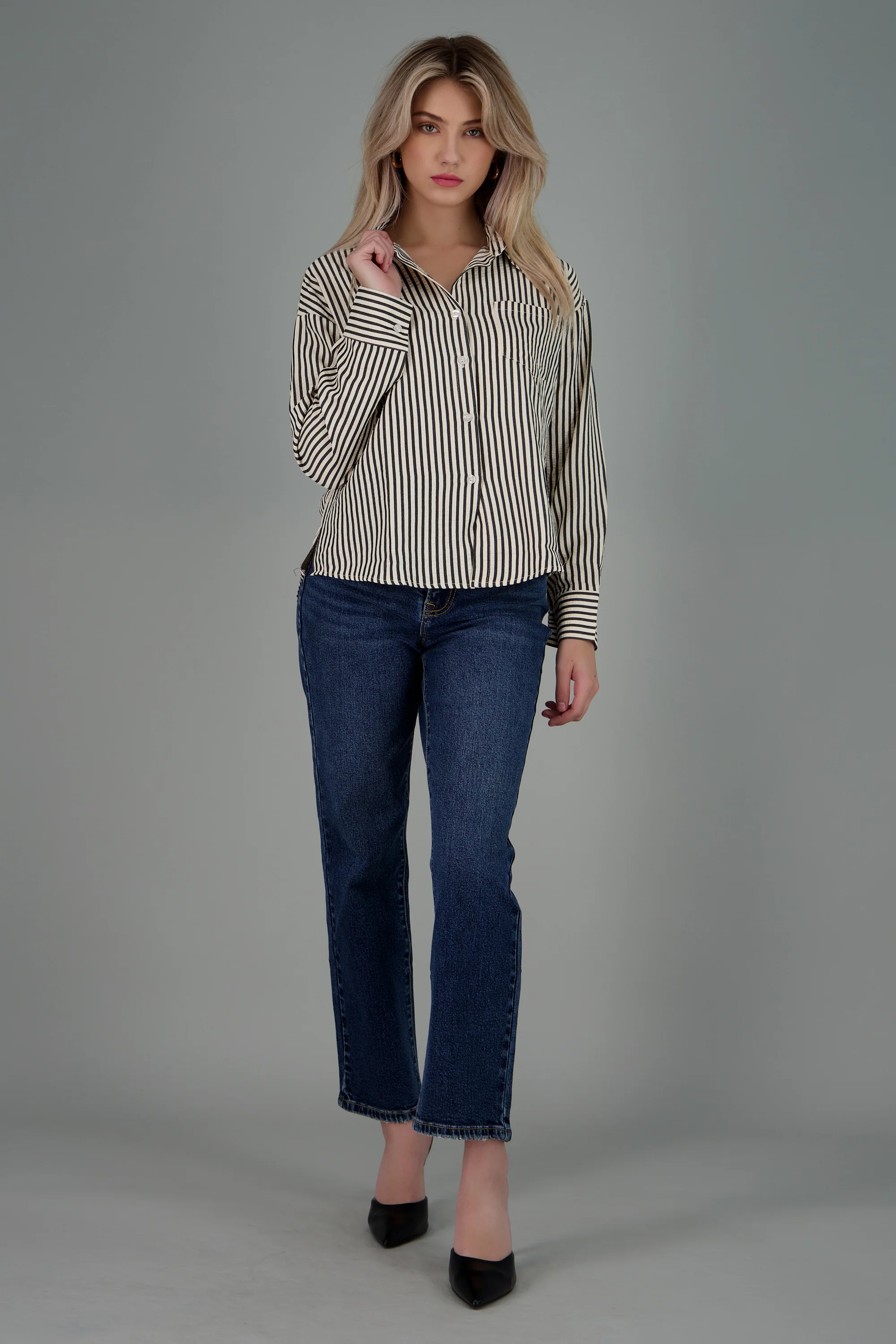 Camisa rayada texturizada - Image 5