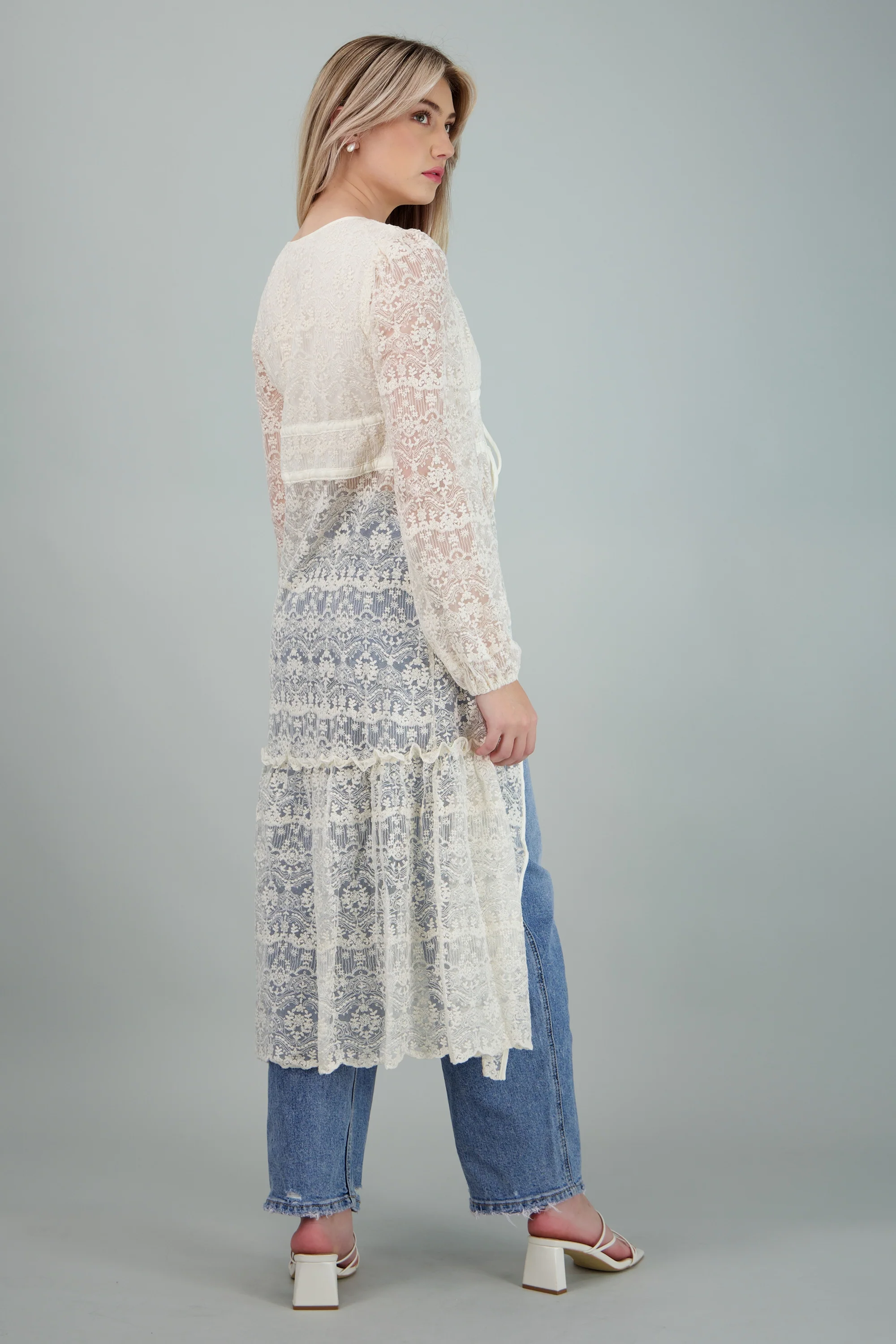 CARDIGAN ENCAJE M/L DET MOÑO - Image 3