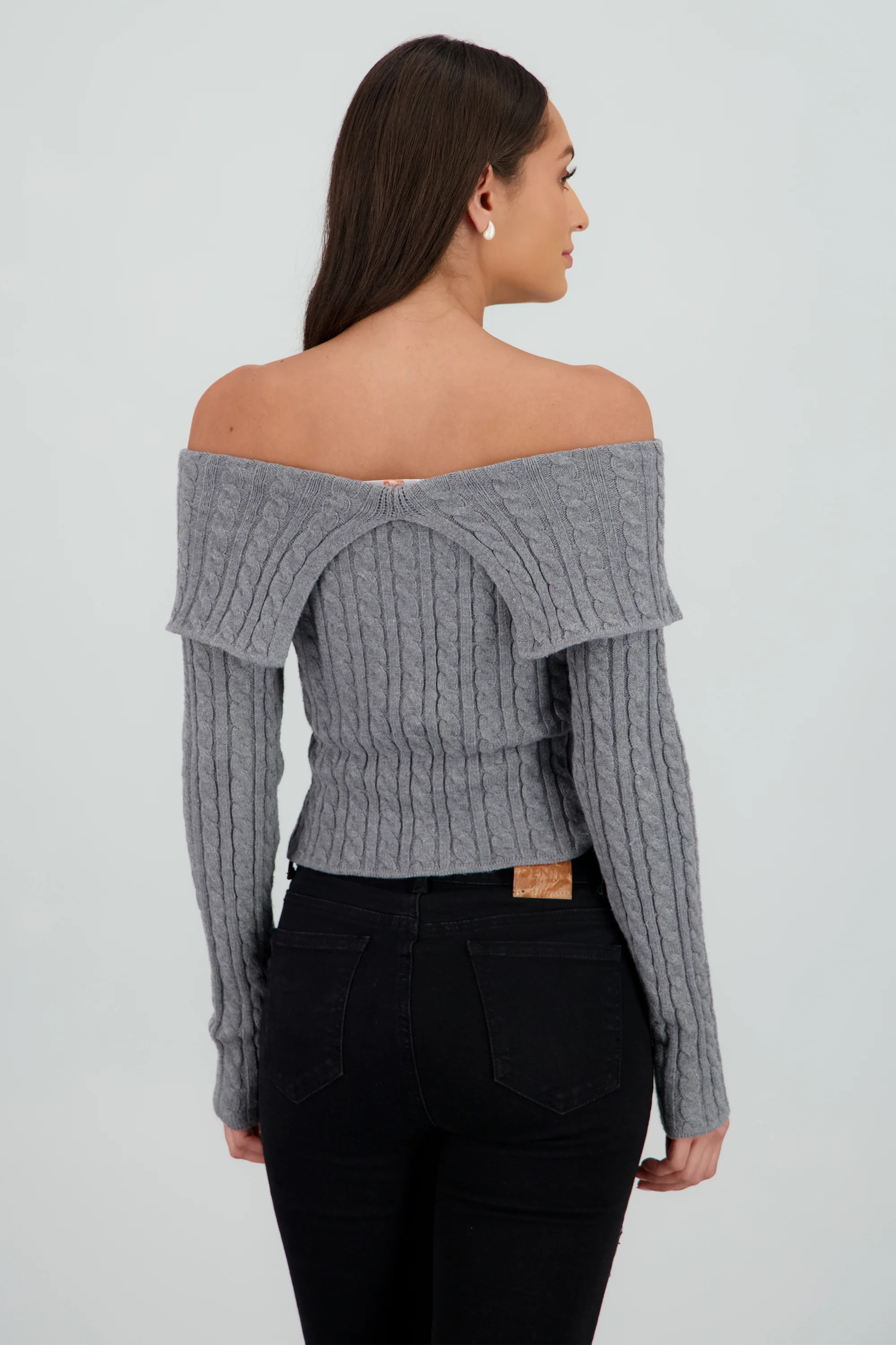 Cardigan hombros caidos sueter - Image 4