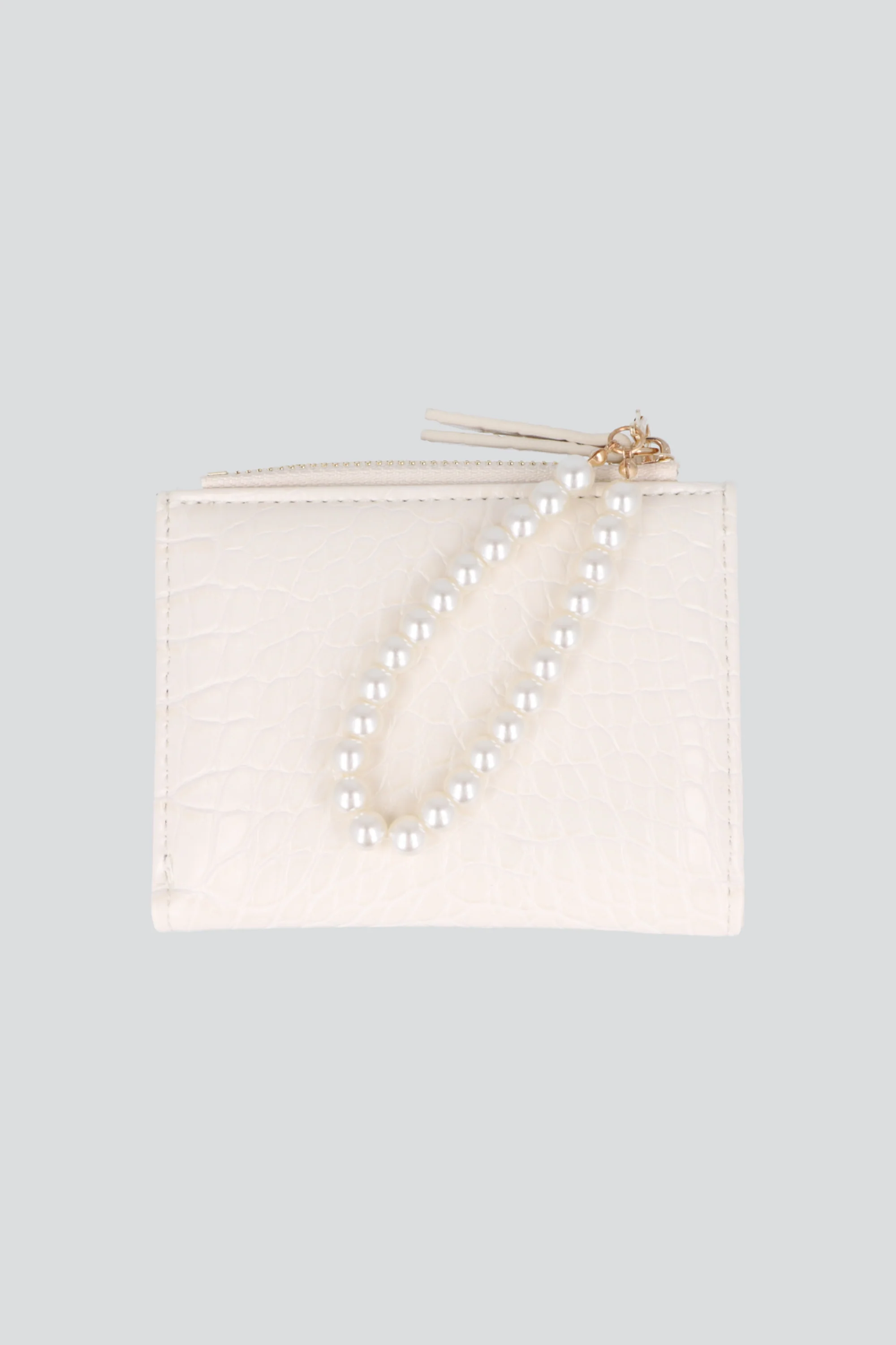 Cartera croco charm perlas