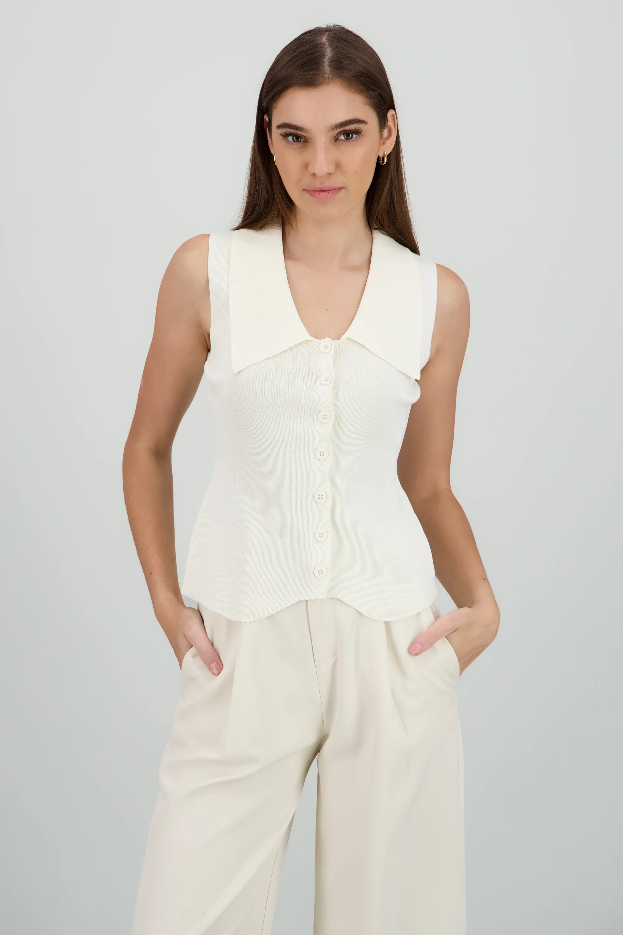 Chaleco knit cuello bobo
