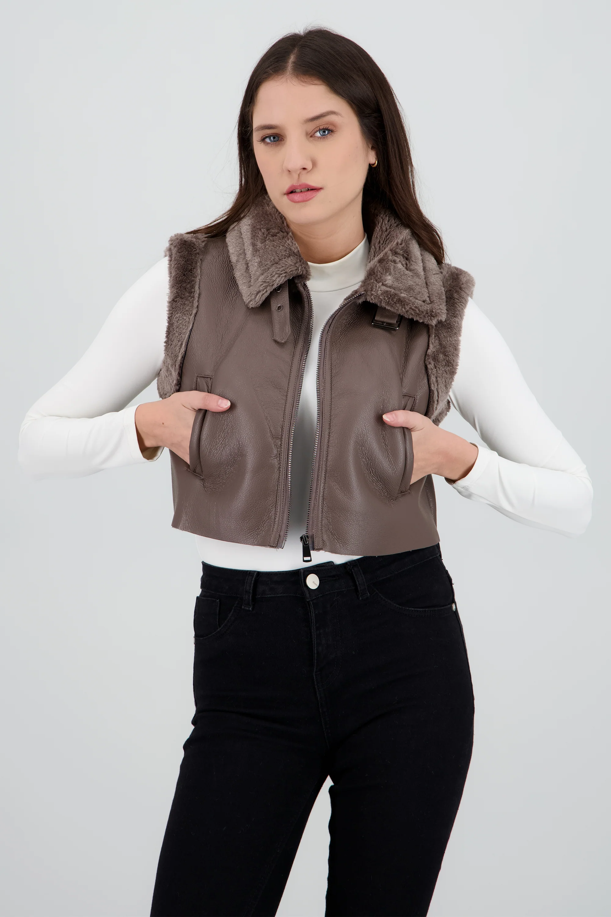 Chaleco PU sherpa