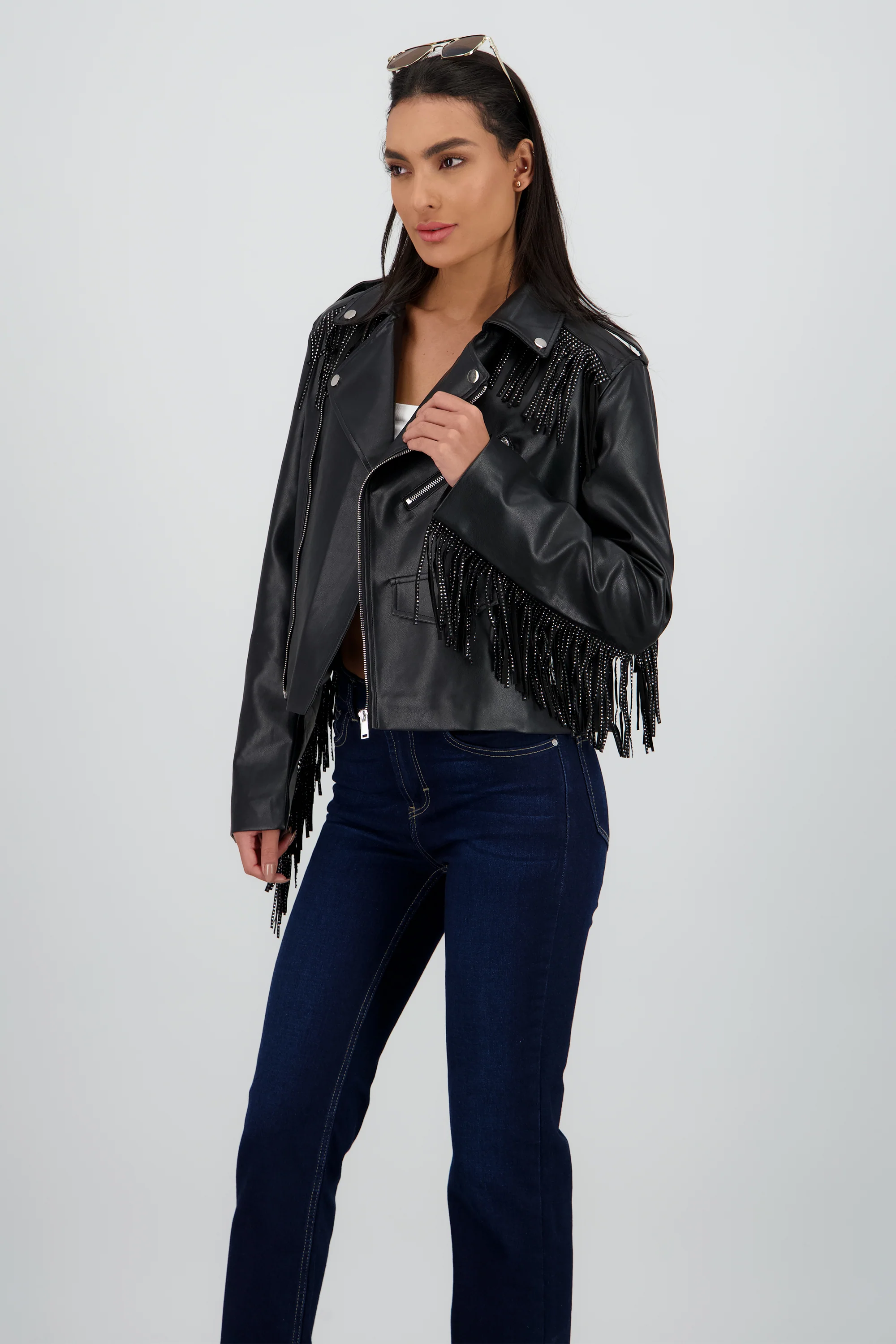 Chamarra Biker Fringe Brillos - Image 3