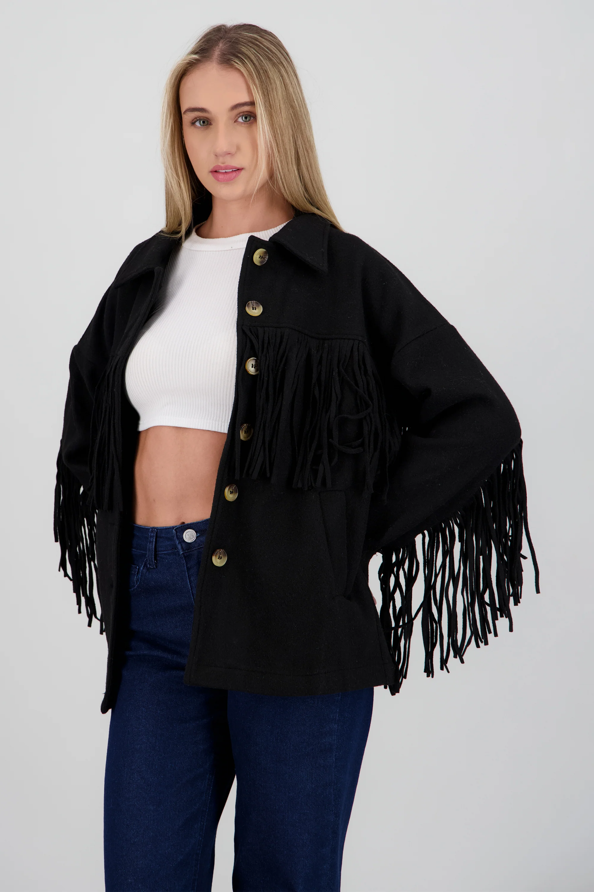 CHAMARRA DETALLE FRINGE - Image 2