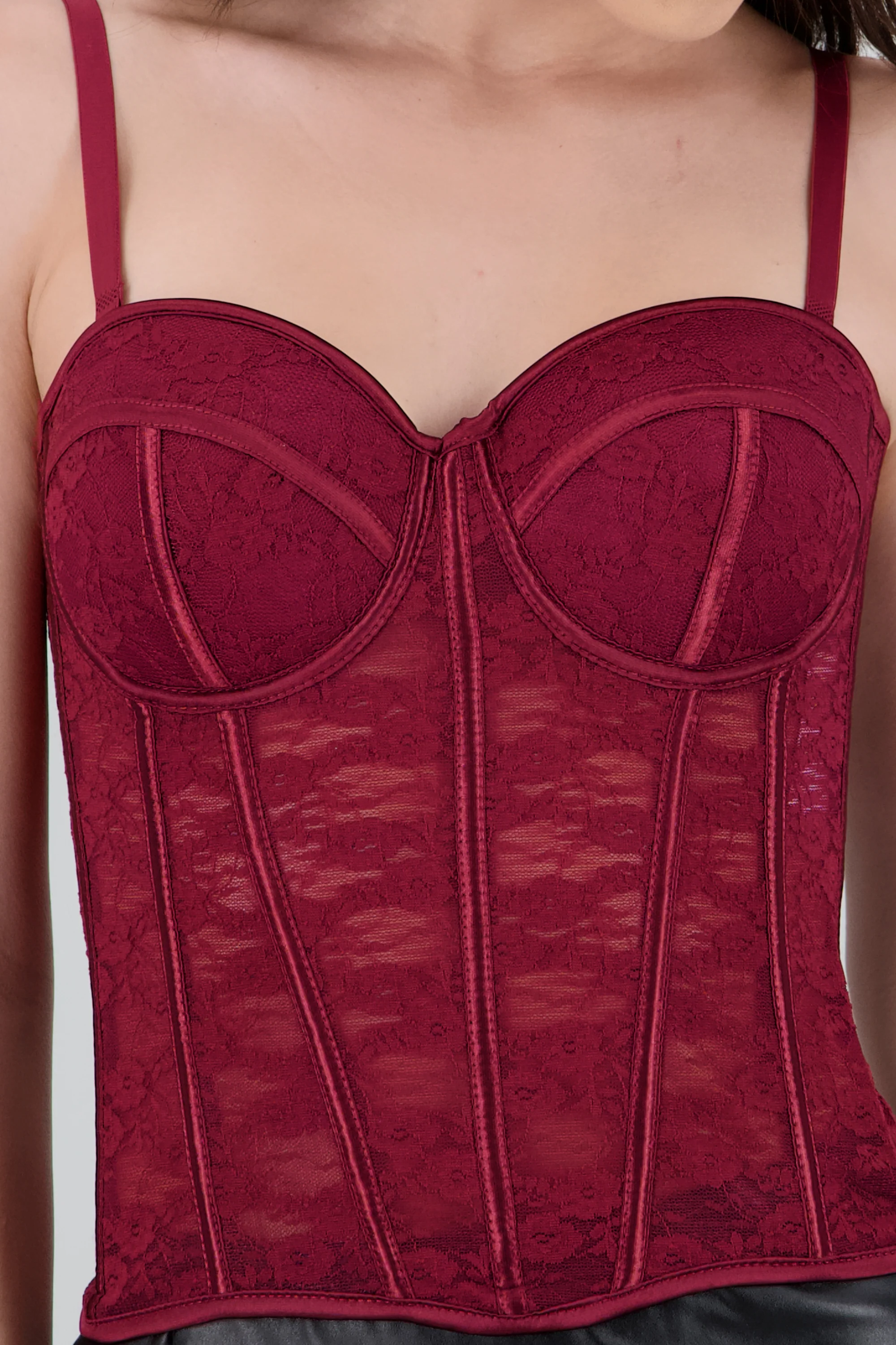 Corset copas encaje liso - Image 5