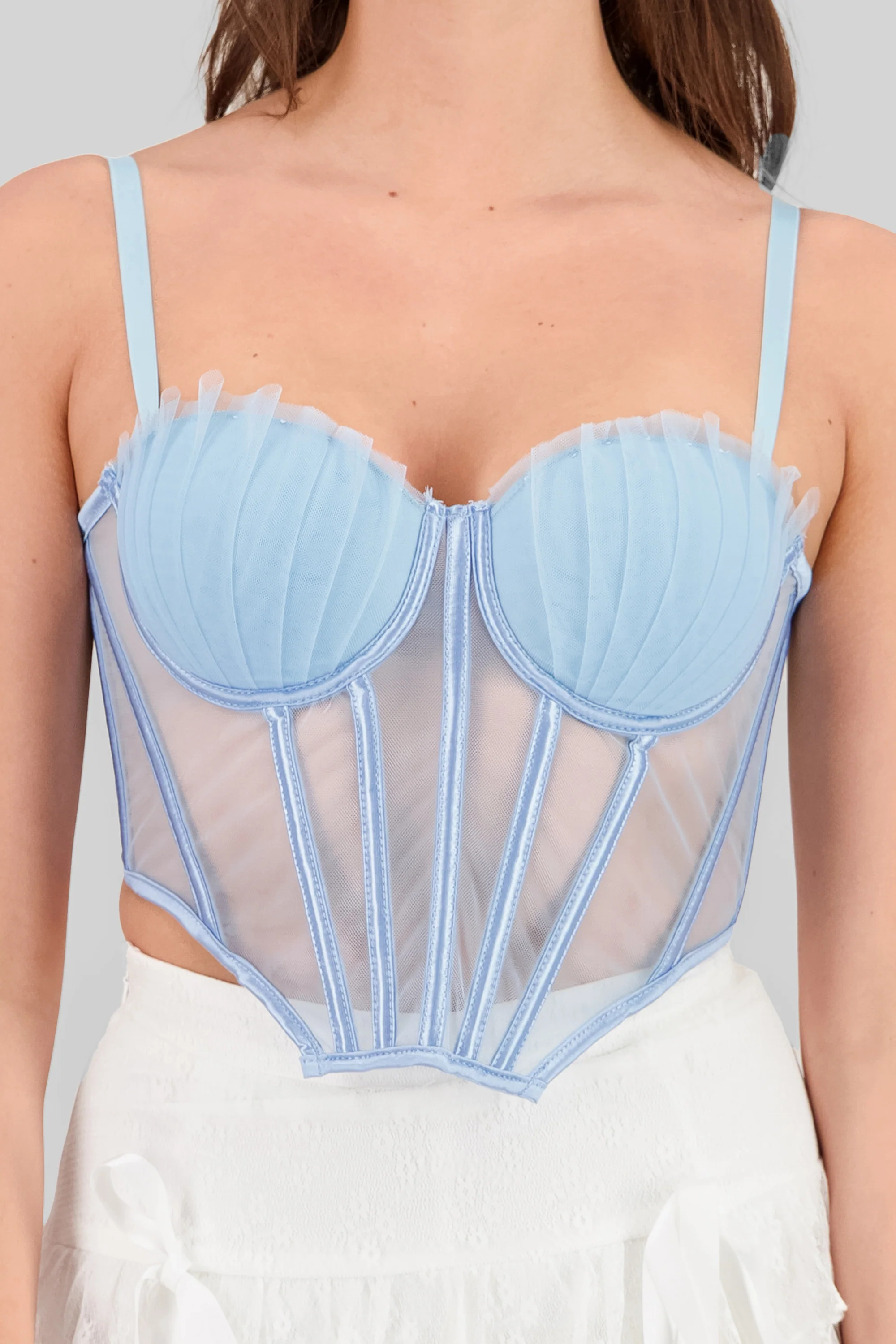 Corset copas mesh plisadas - Image 5