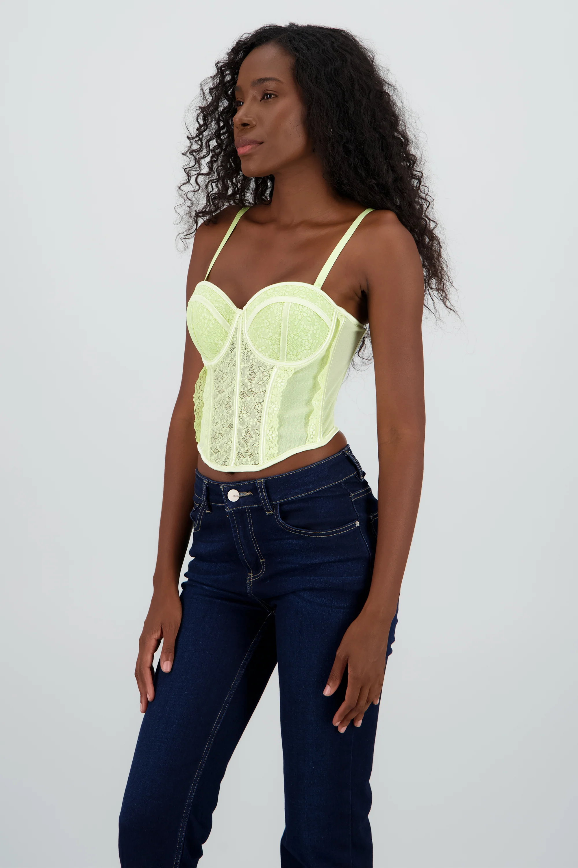 Corset tirantes copas encaje - Image 3