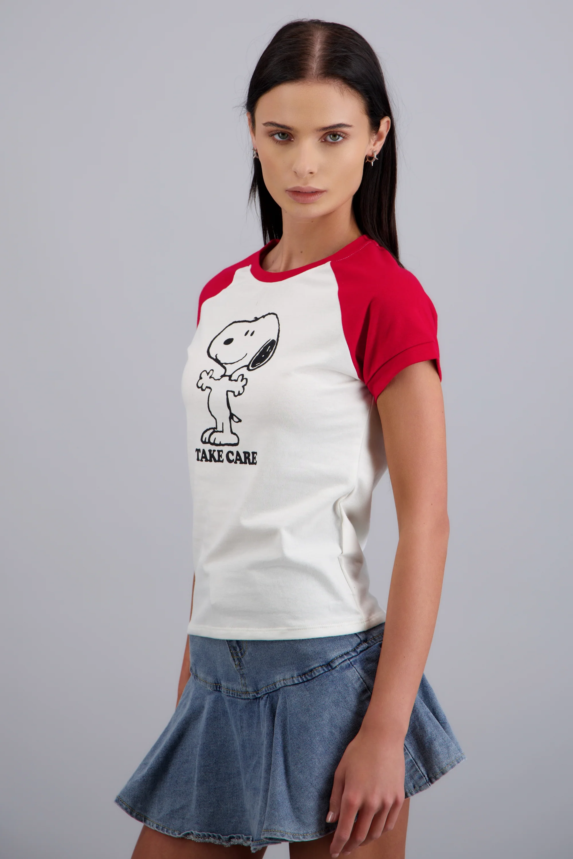 Crop Snoopy manga corta Contrastes - Image 3