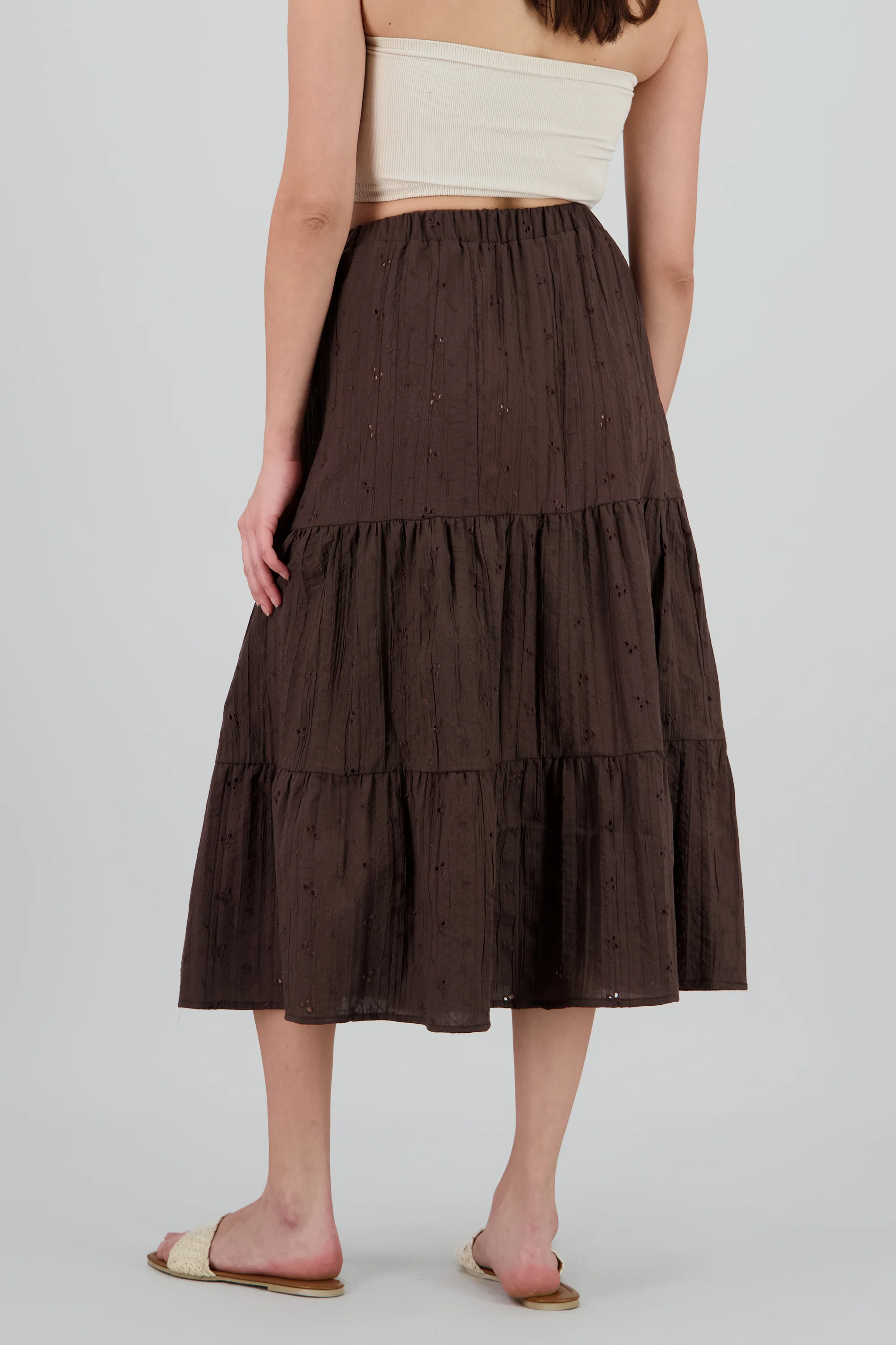 Falda maxi con bloques de eyelet - Image 4