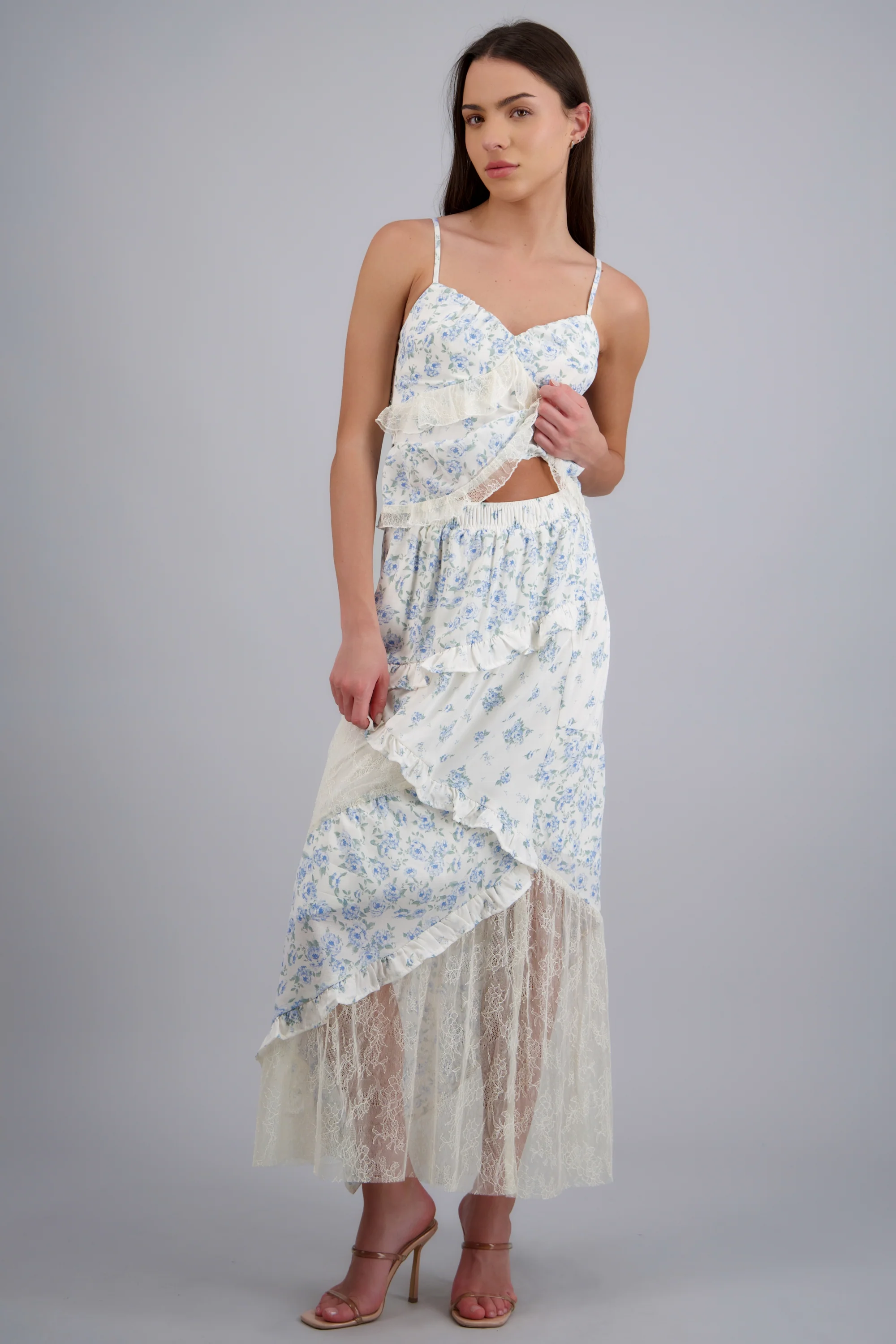 FALDA MAXI OLANES PATCHWORK