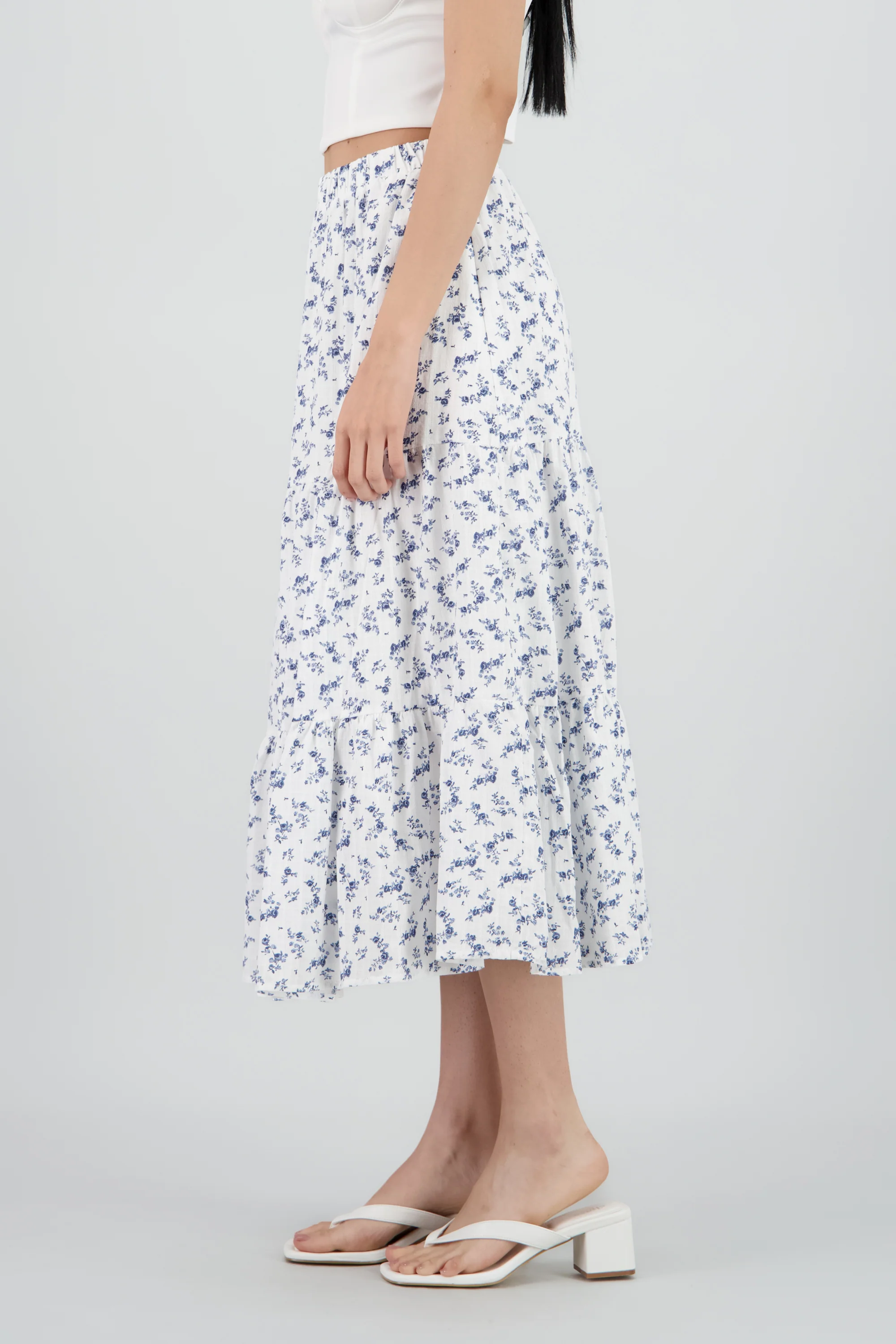 Falda maxi flores textura - Image 3