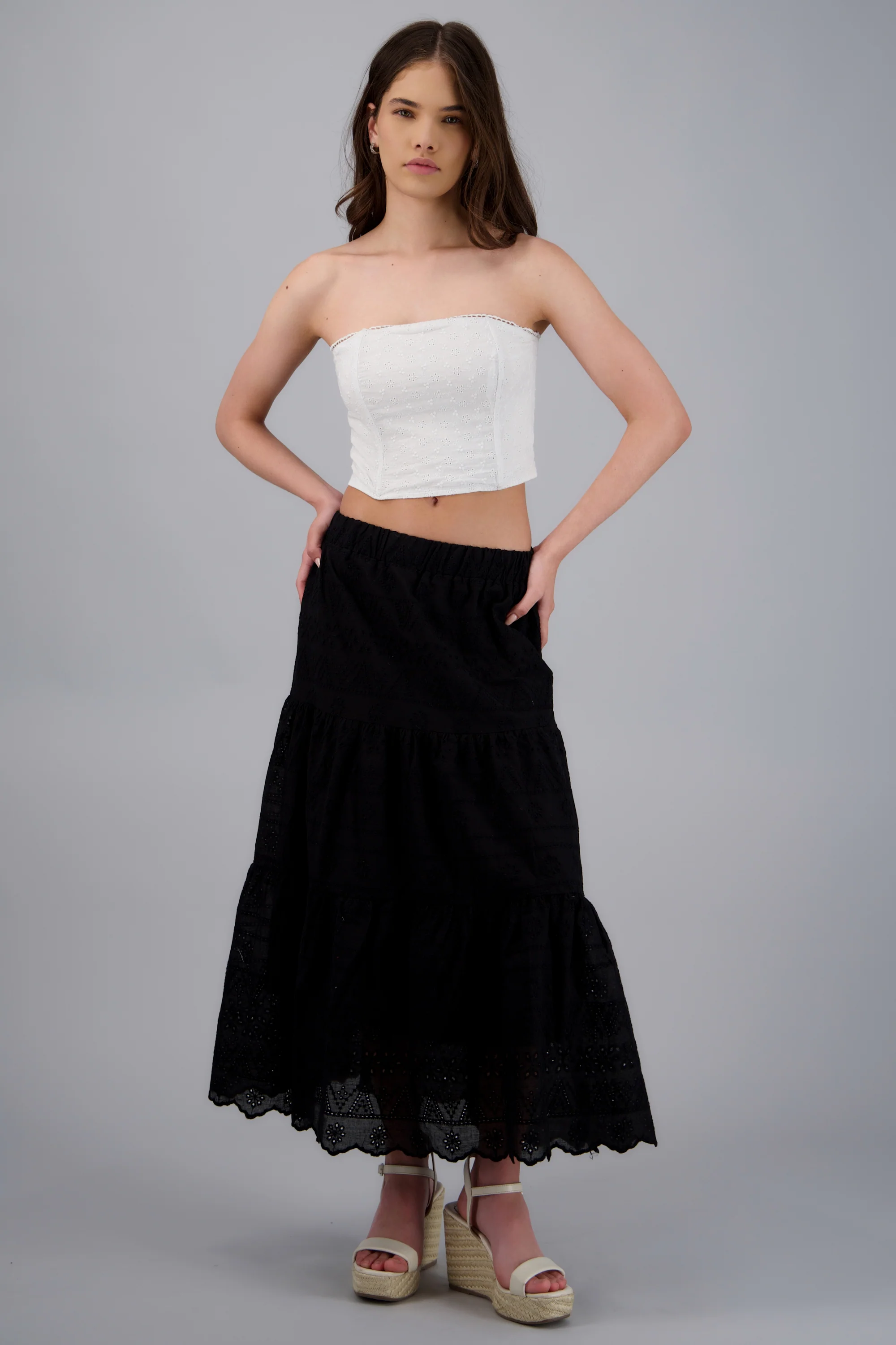 Falda maxi olanes det eyelet