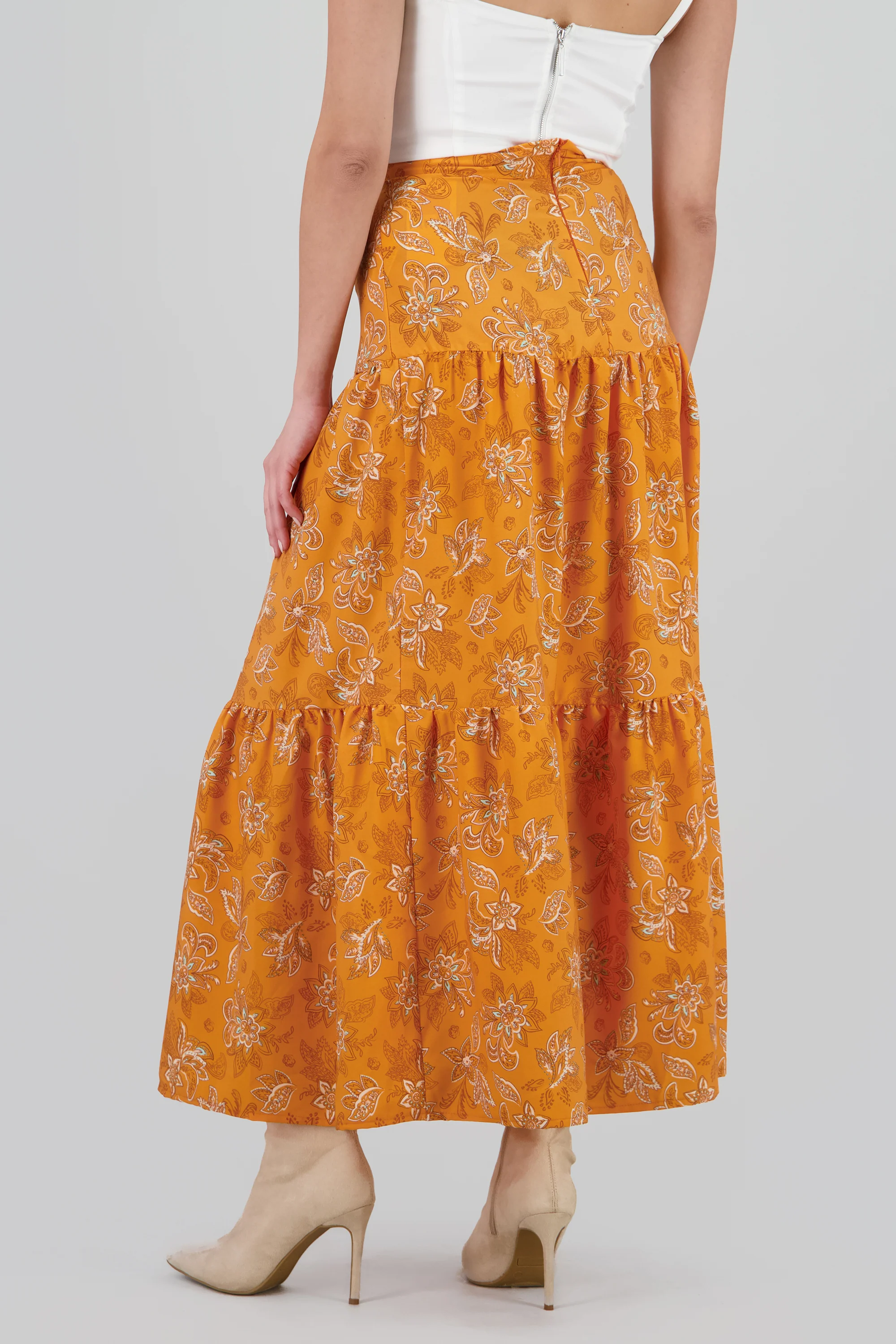 Falda maxi olanes estampado flores - Image 4