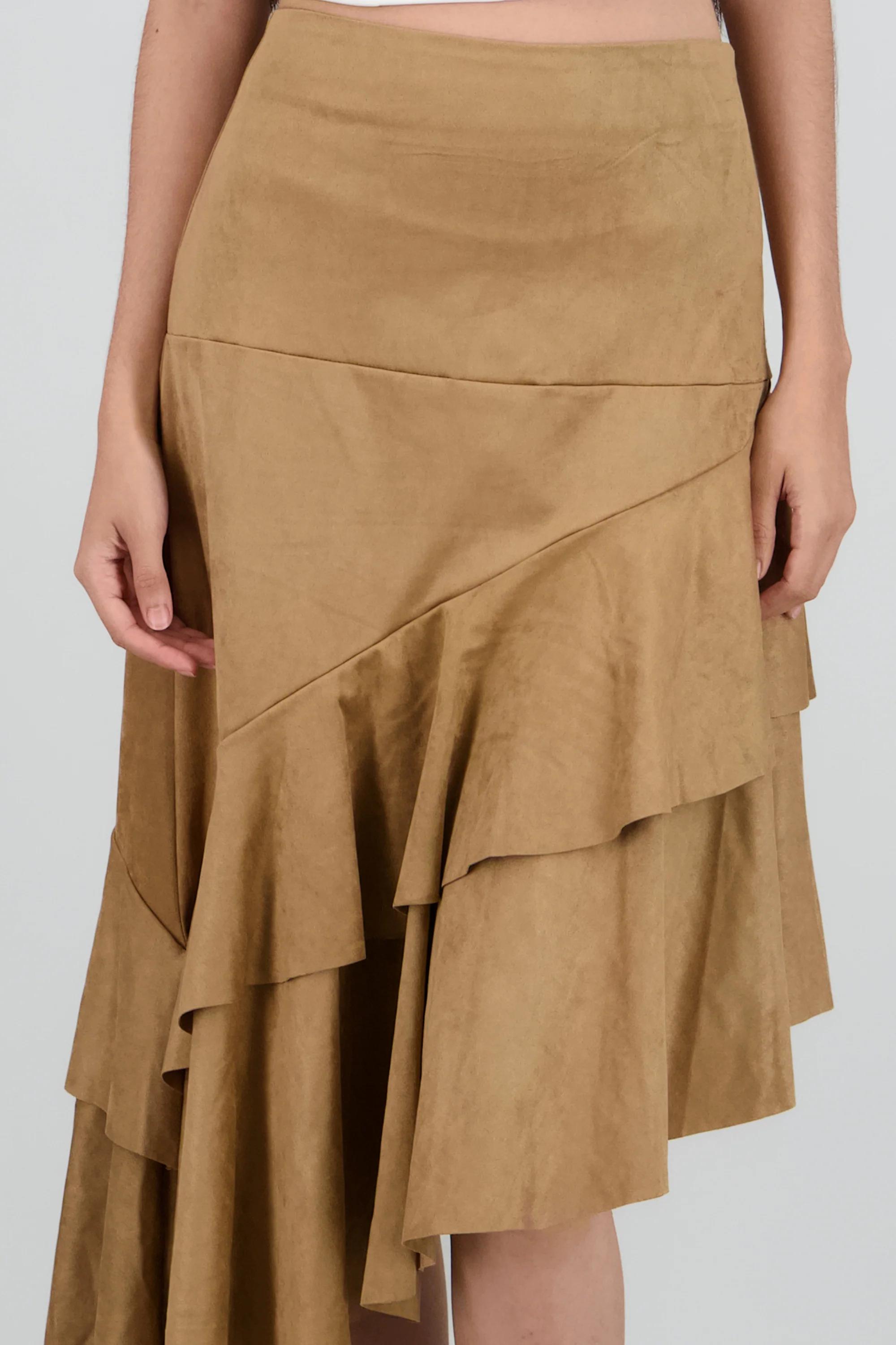 Falda midi asimétrica suede - Image 5
