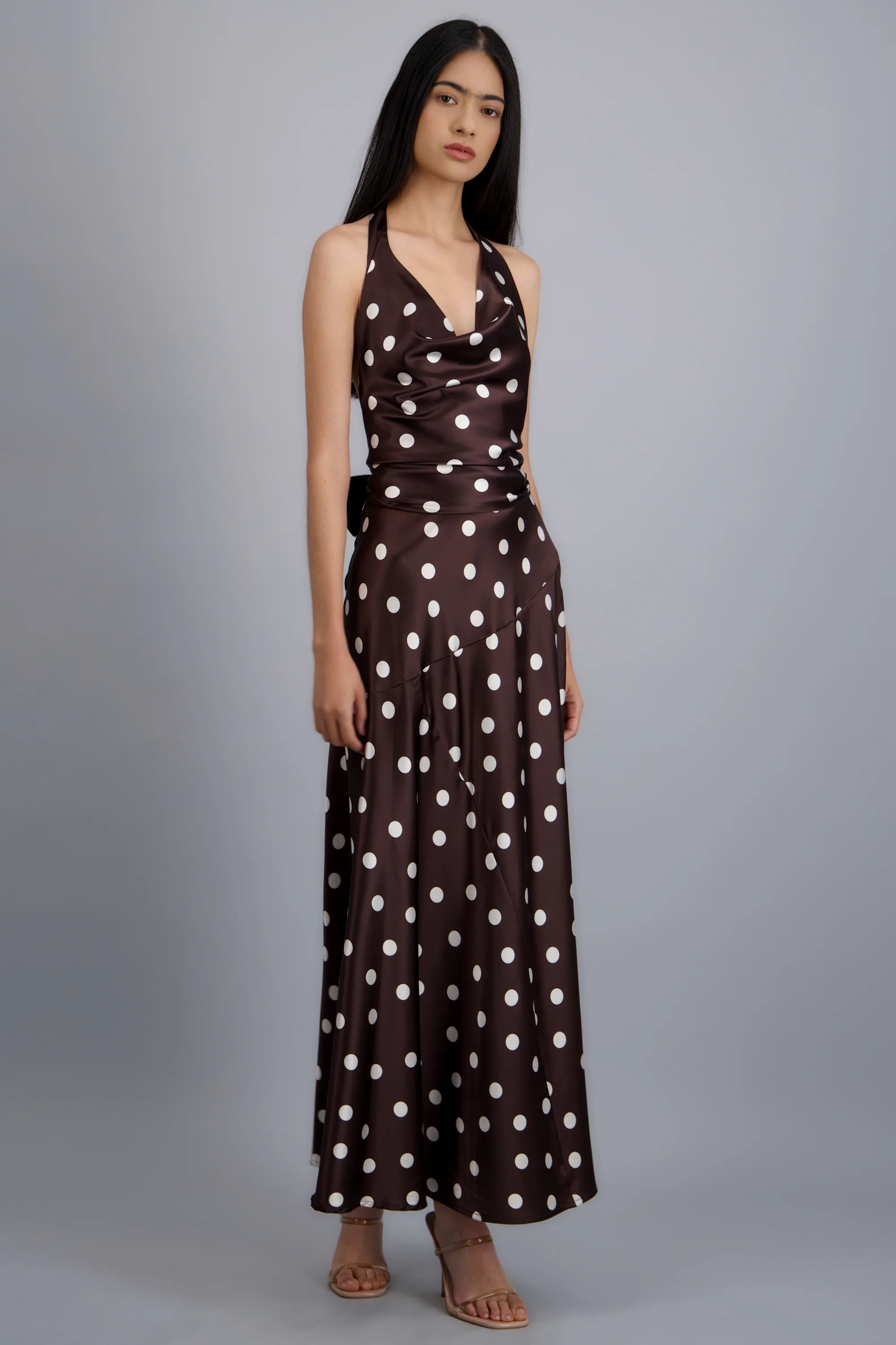 Falda midi de satin polka dots - Image 3