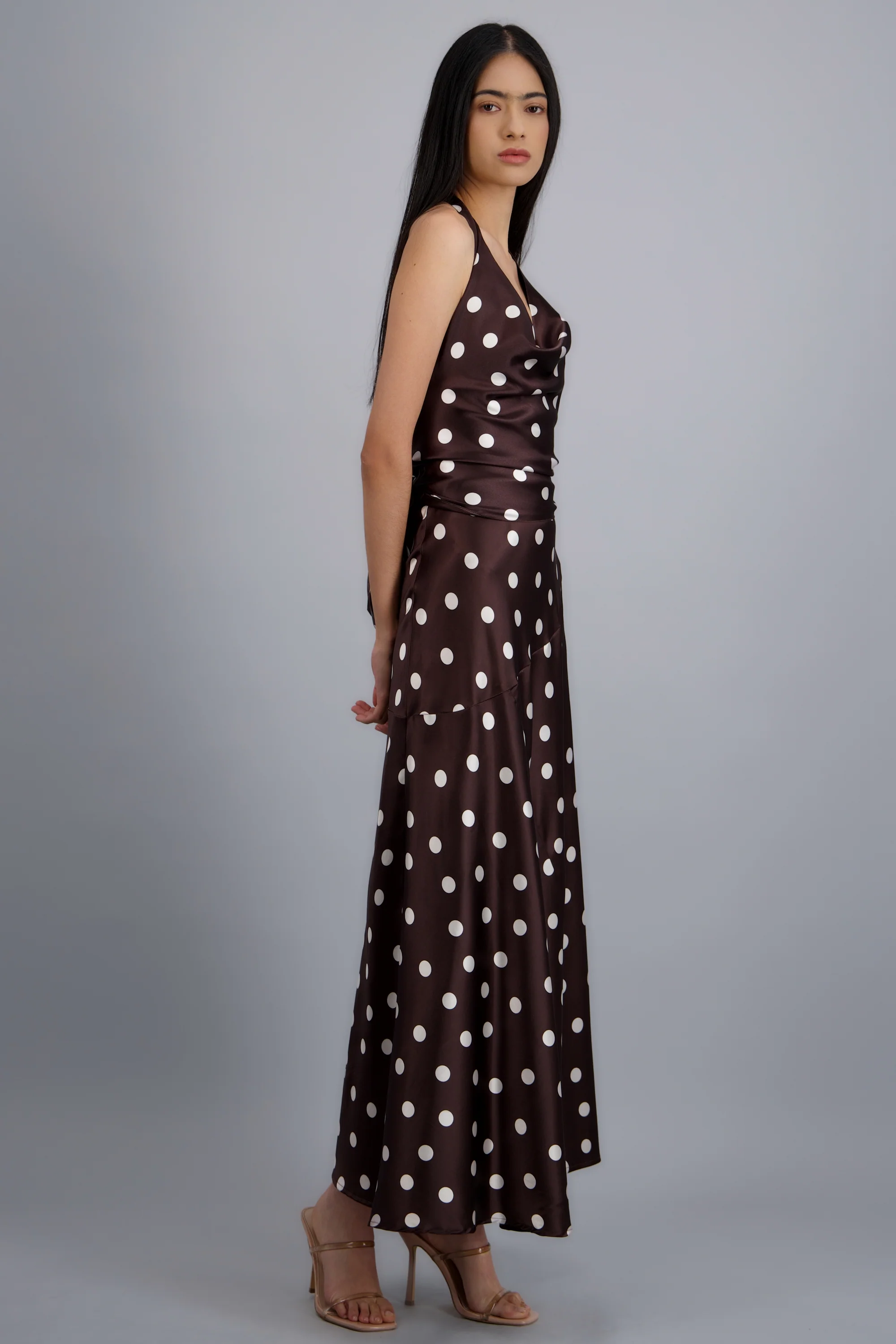 Falda midi de satin polka dots - Image 4