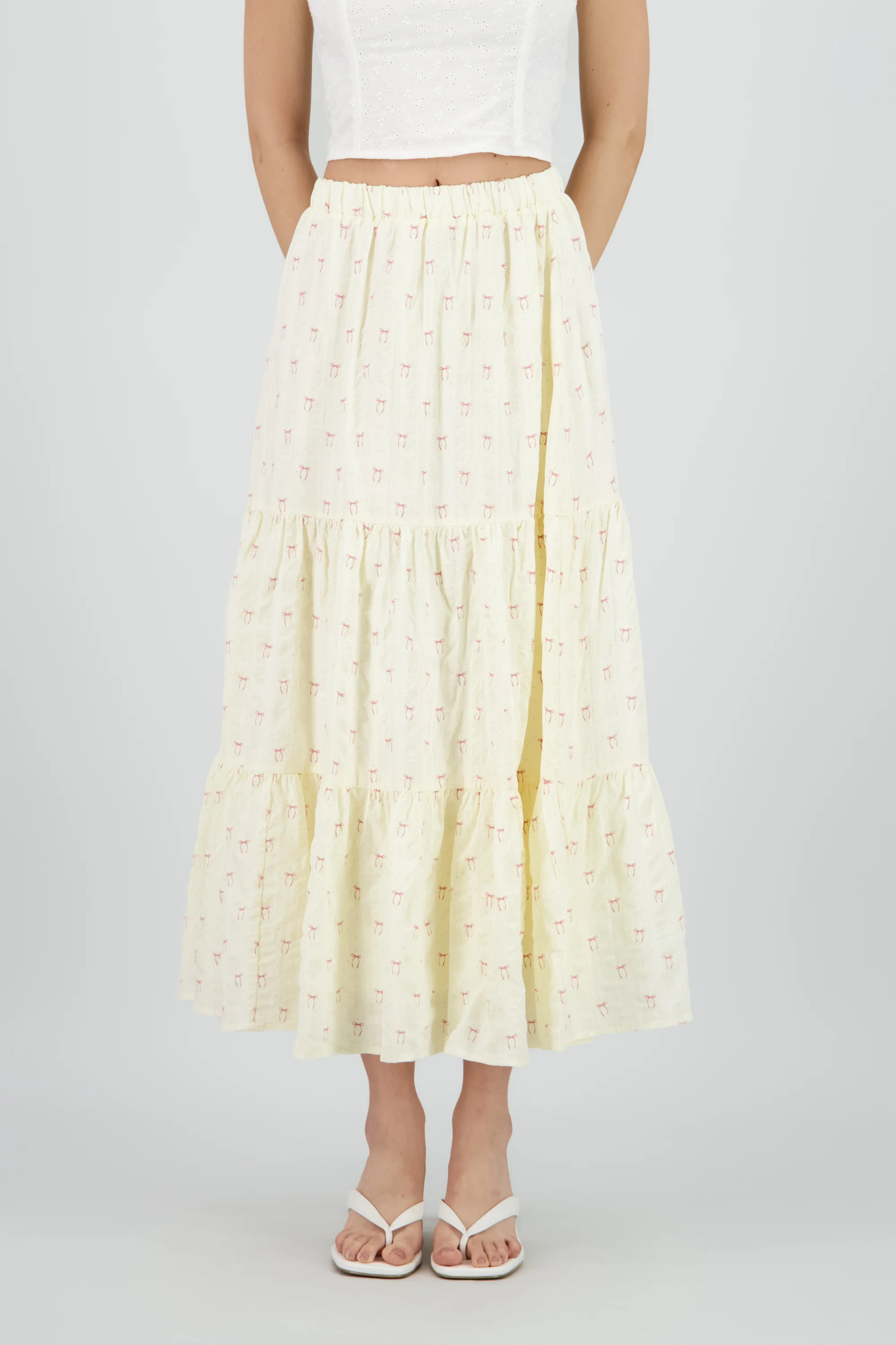 Falda midi estampado moños y polkas - Image 2