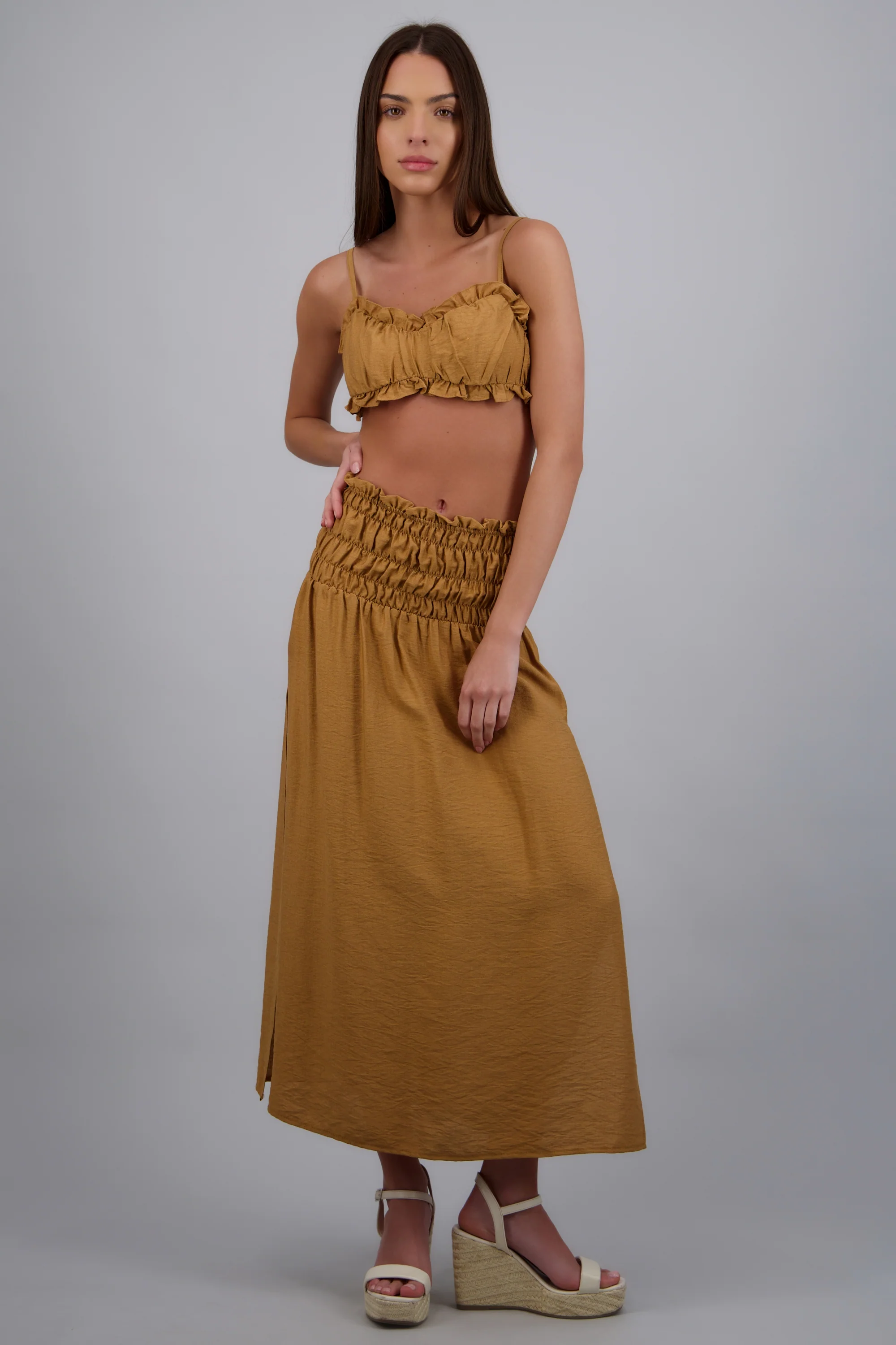Falda midi smock cintura aberturas - Image 3